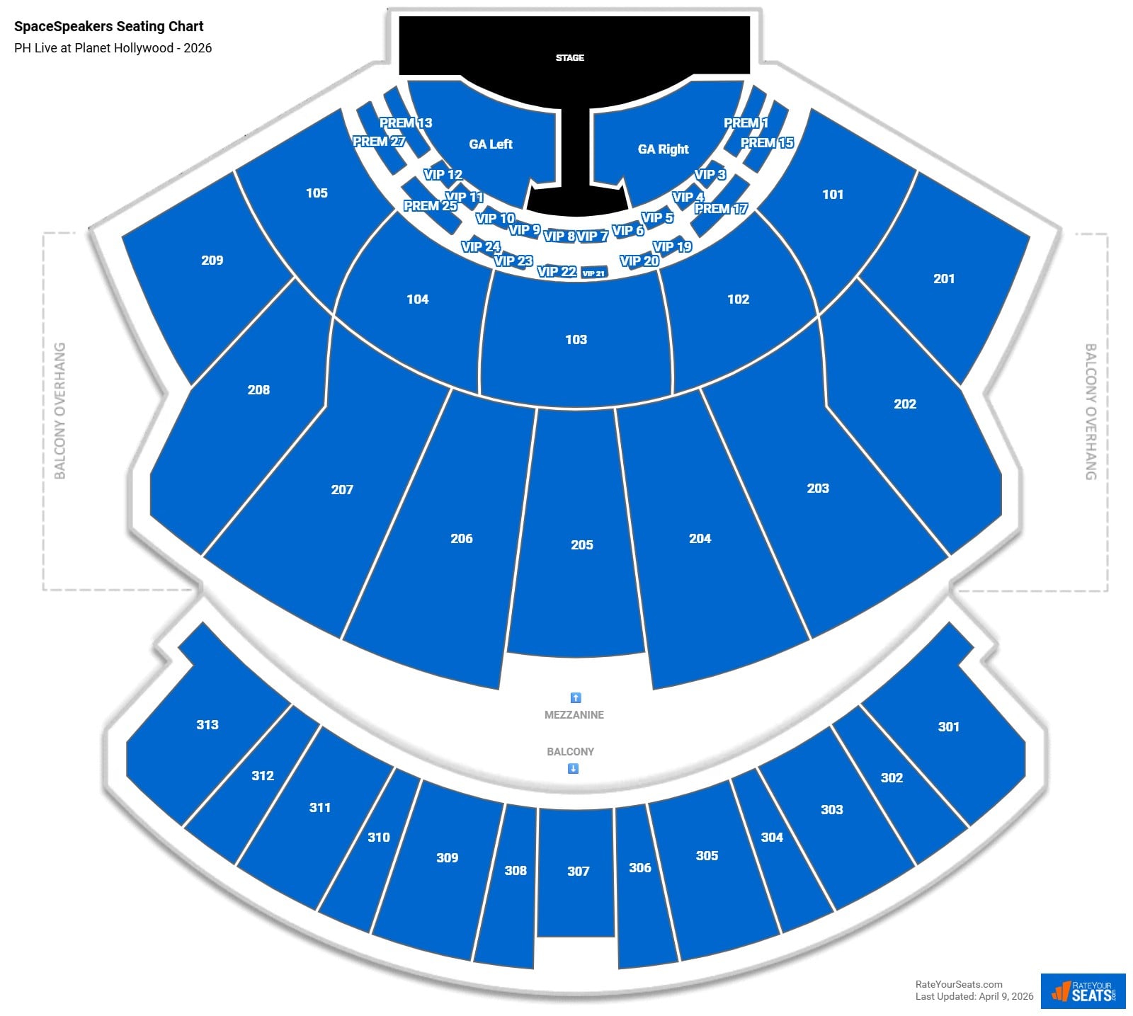 SpaceSpeakers seating chart PH Live at Planet Hollywood