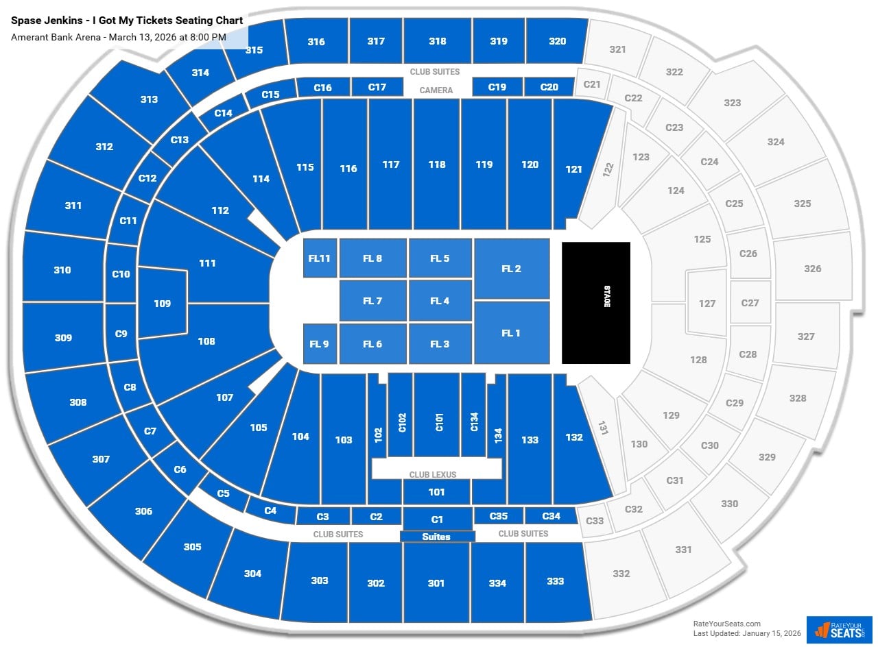 Spase Jenkins - I Got My Tickets seating chart Amerant Bank Arena