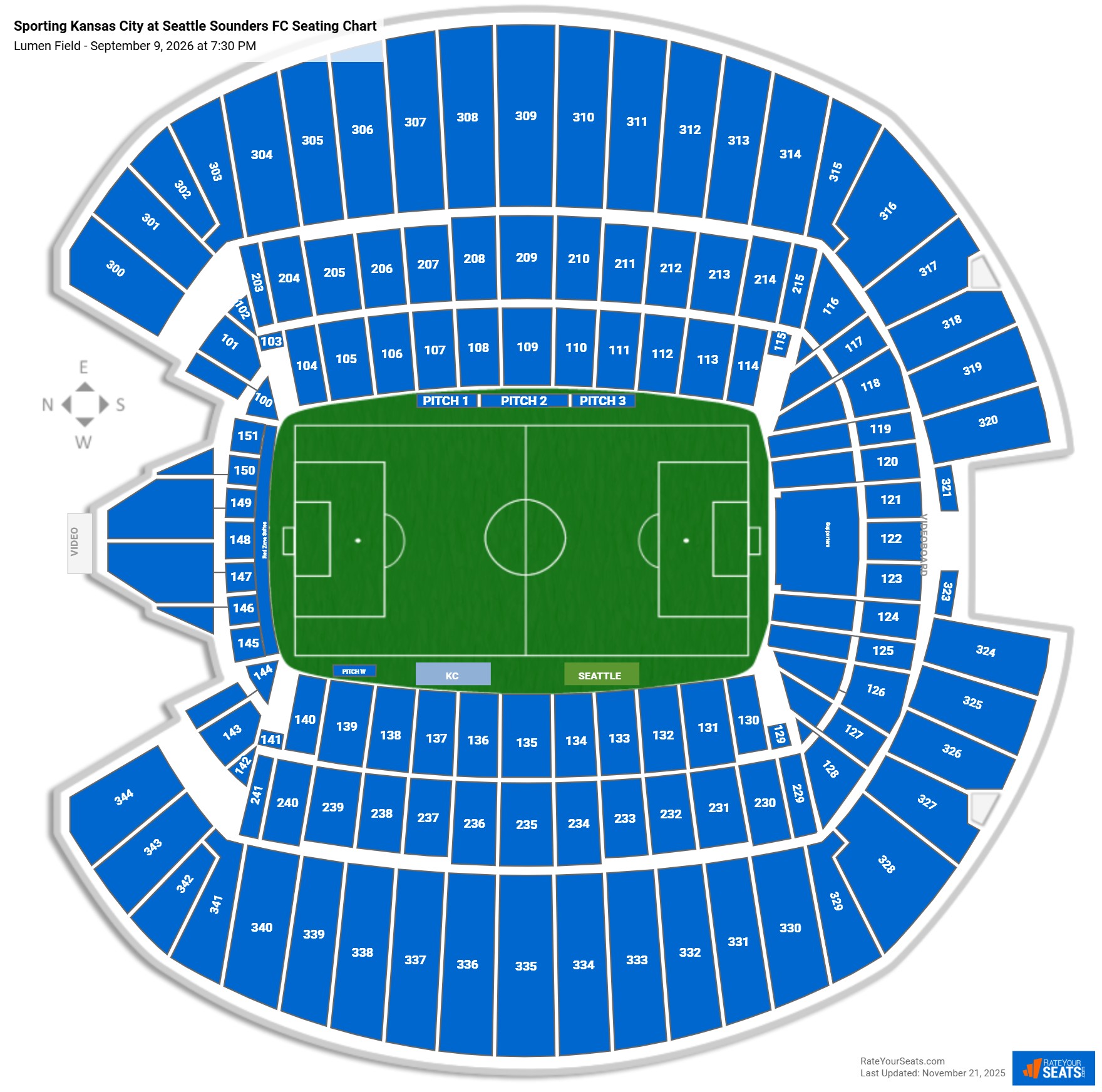 Sporting Kansas City at Seattle Sounders FC seating chart Lumen Field