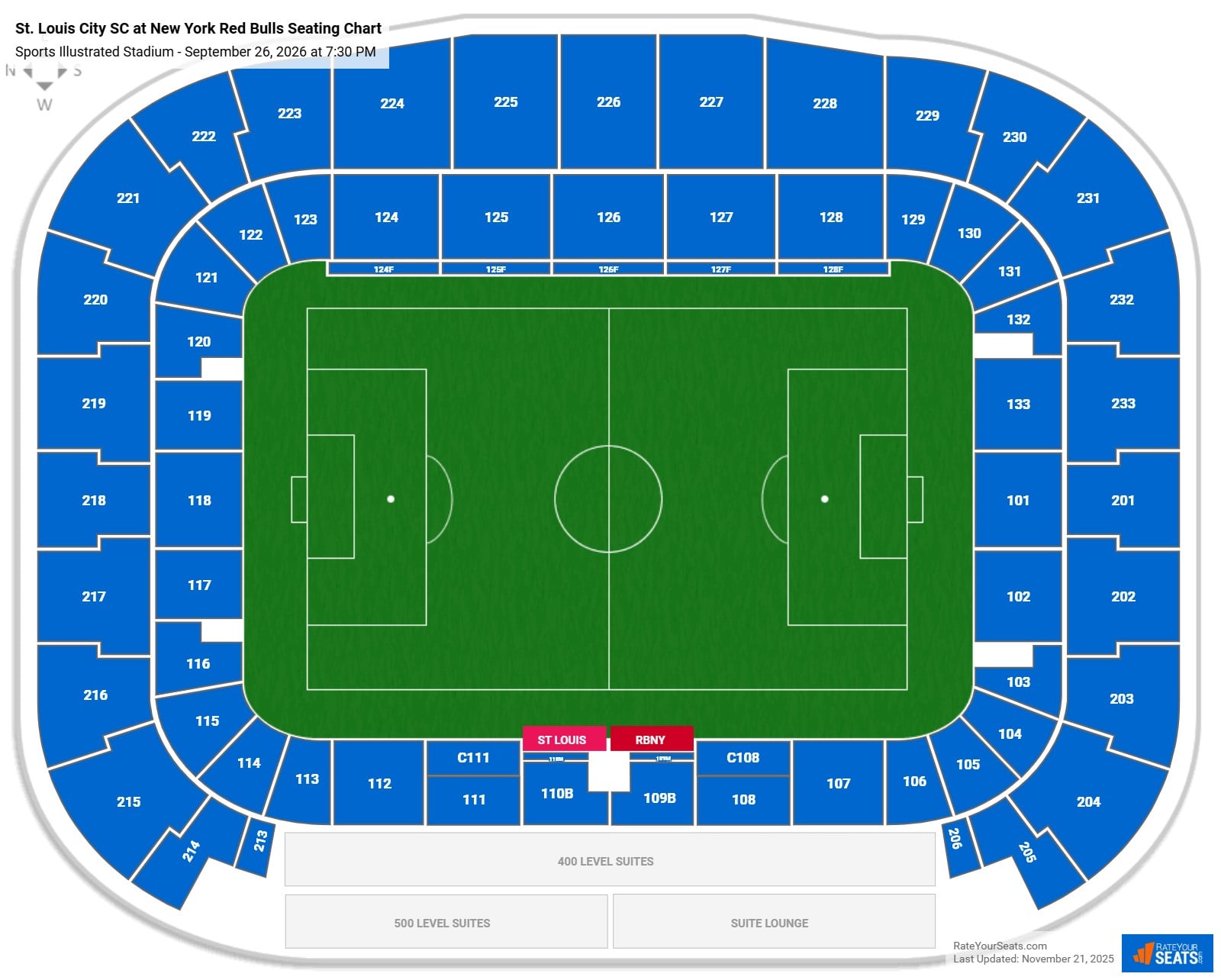 St. Louis City SC at New York Red Bulls seating chart Sports Illustrated Stadium 