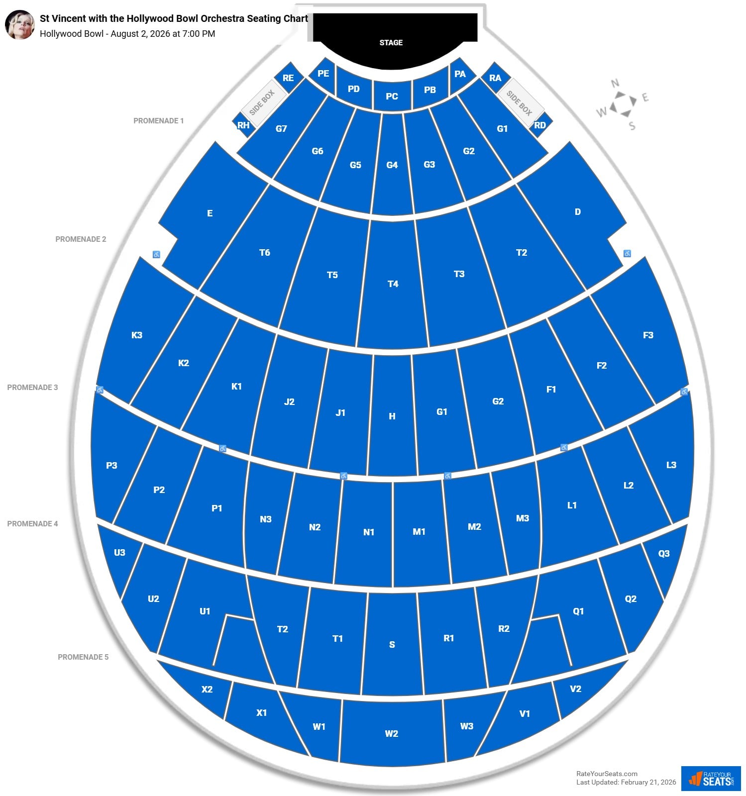 St Vincent with the Hollywood Bowl Orchestra seating chart Hollywood Bowl