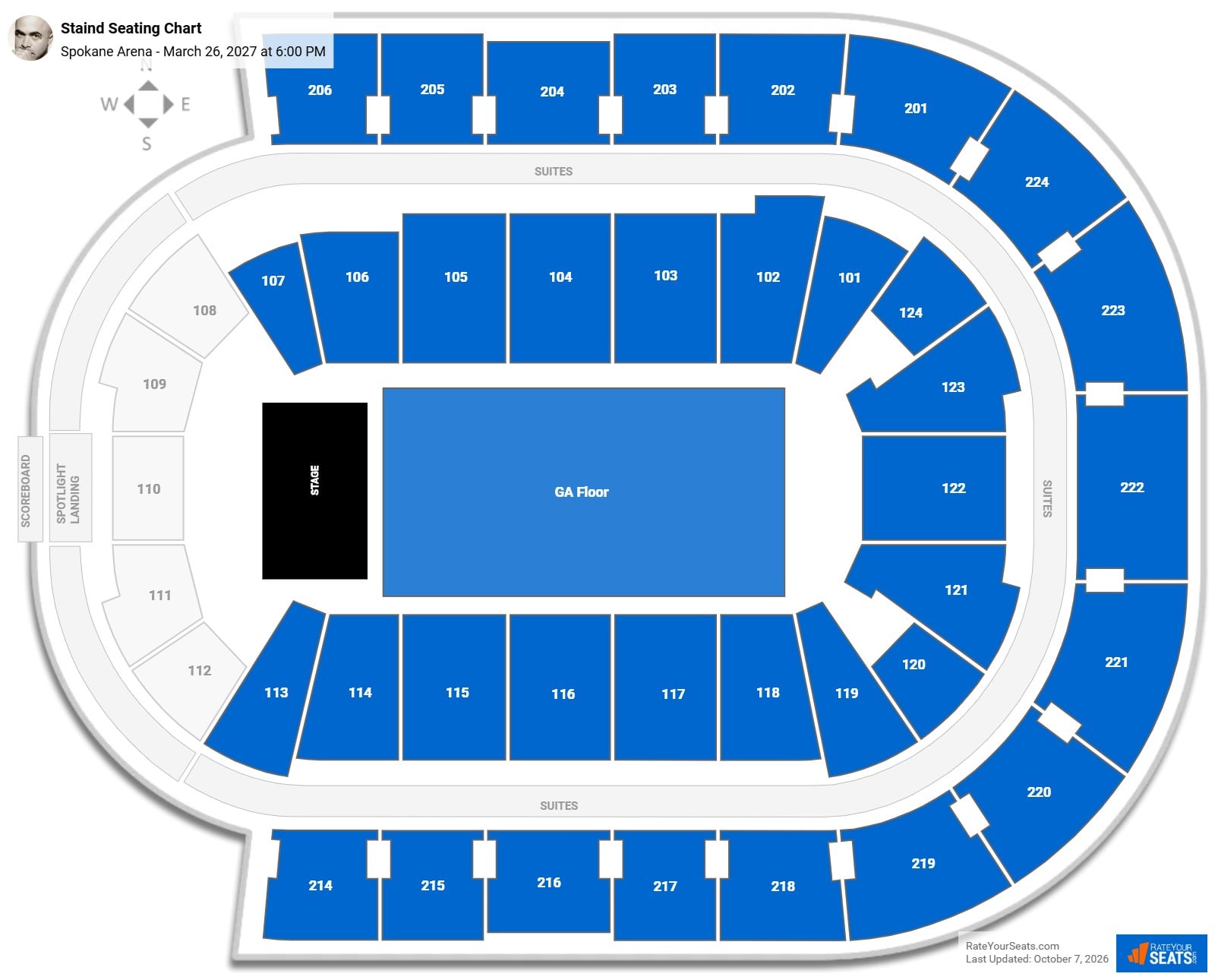 Staind Seating Chart at Numerica Veterans Arena
