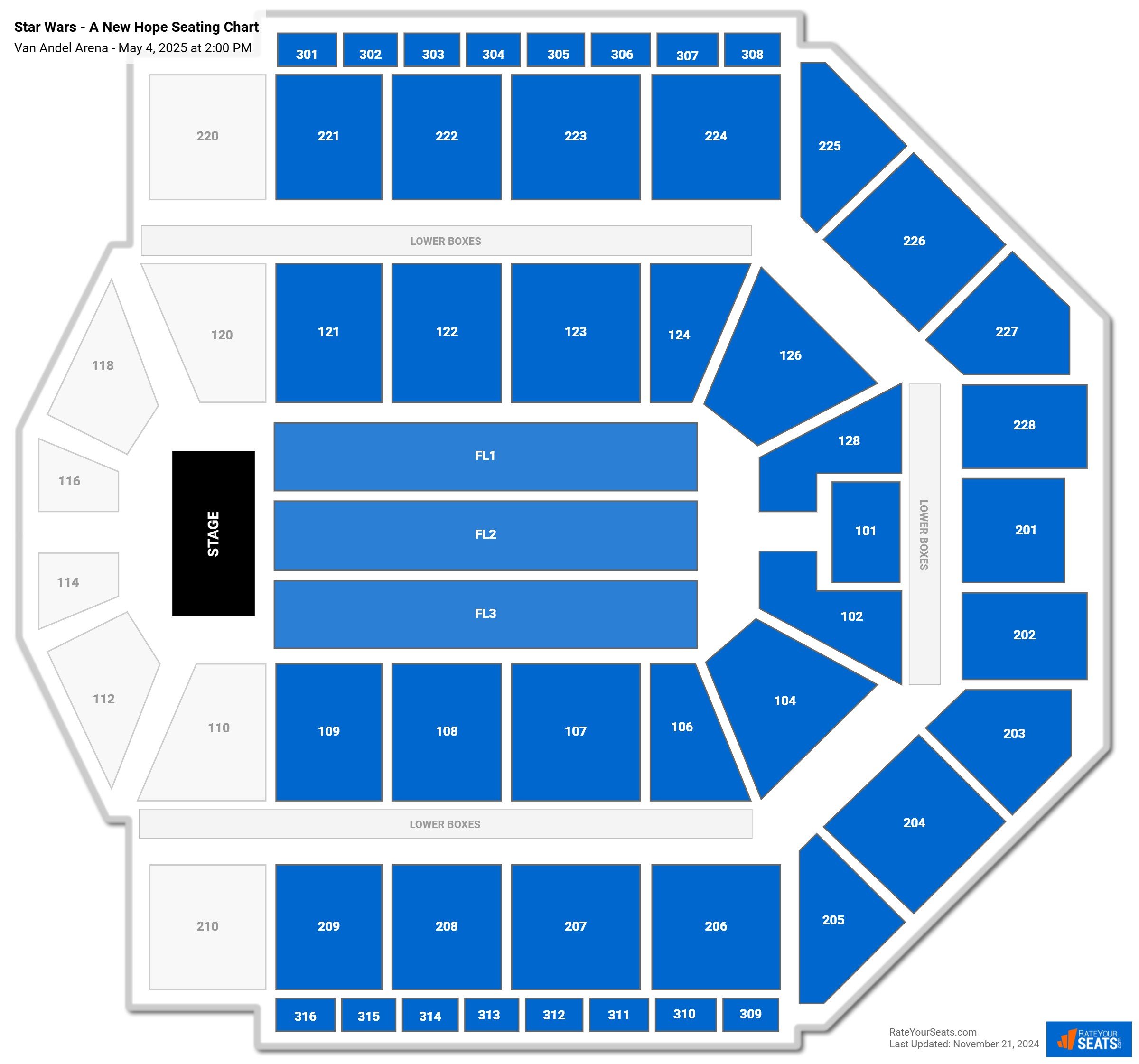 Star Wars - A New Hope seating chart Van Andel Arena