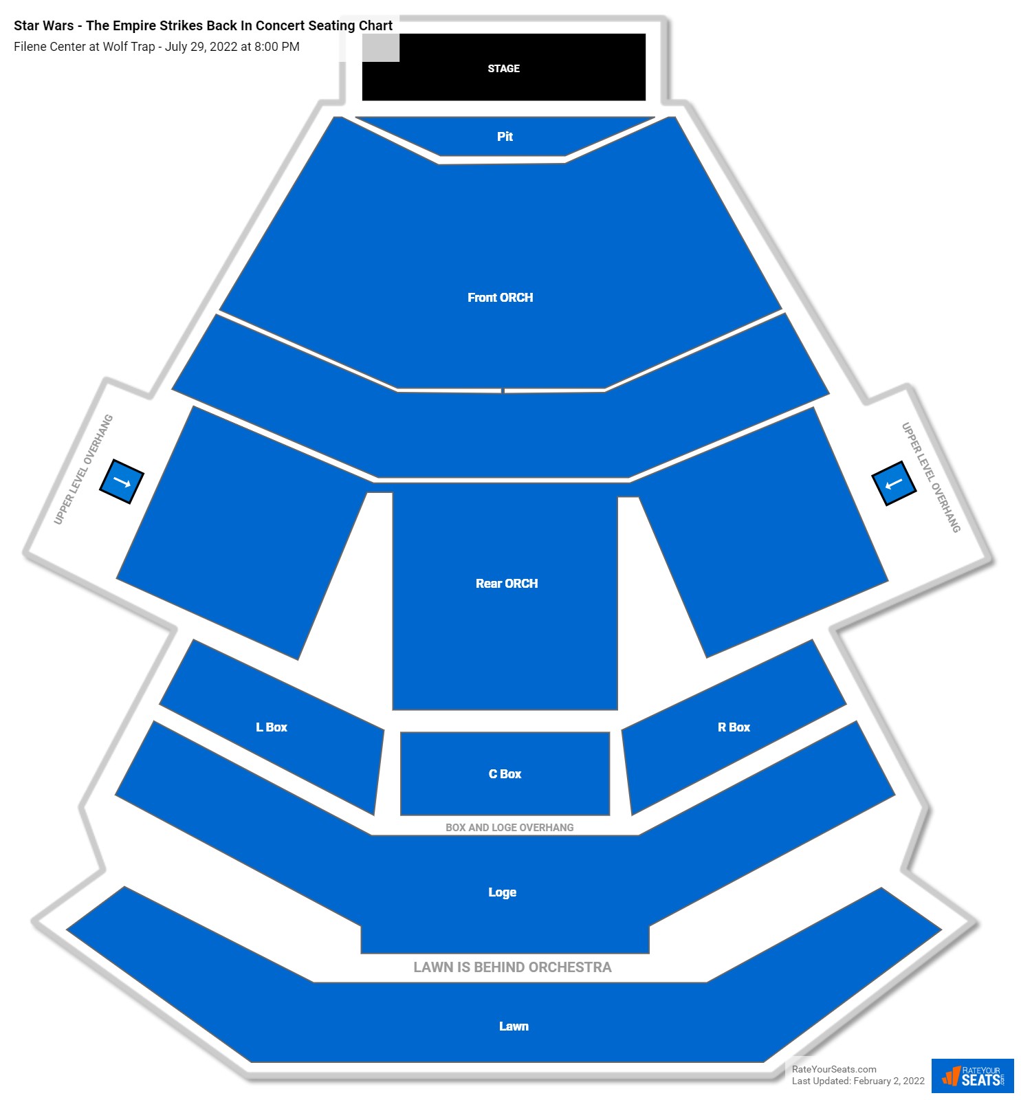 Star Wars - The Empire Strikes Back In Concert seating chart Filene Center at Wolf Trap