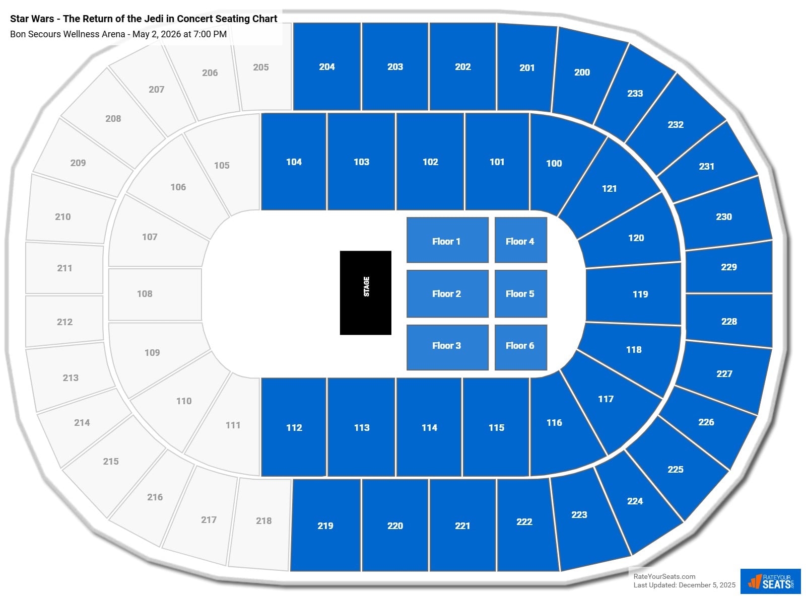 Star Wars - The Return of the Jedi in Concert seating chart Bon Secours Wellness Arena