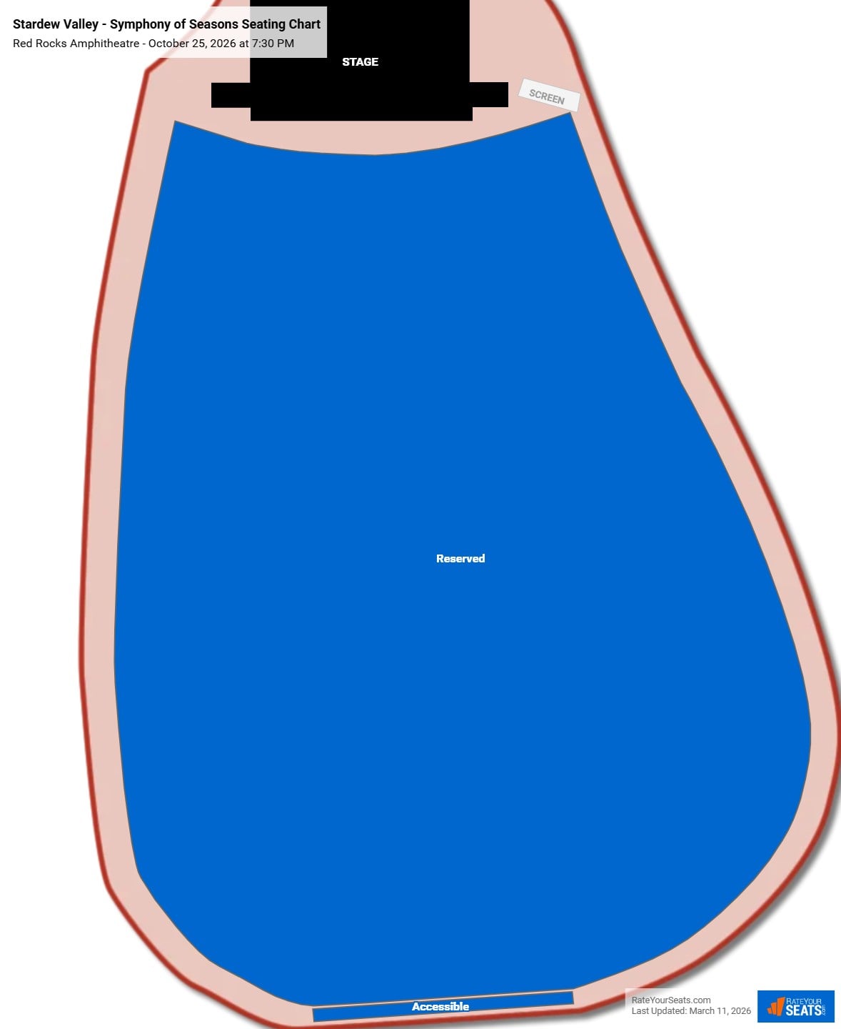 Stardew Valley - Symphony of Seasons seating chart Red Rocks Amphitheatre