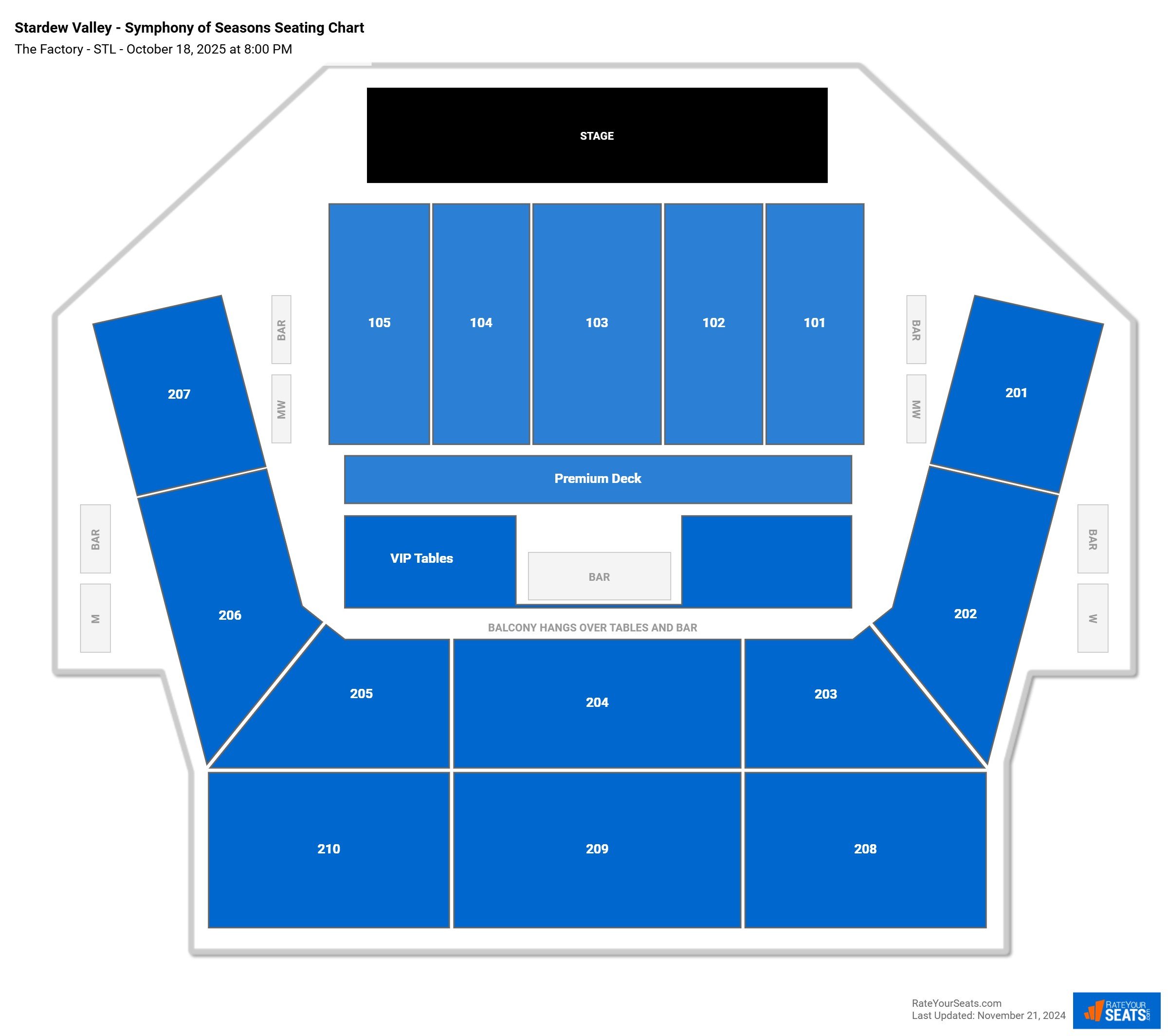 Stardew Valley - Symphony of Seasons seating chart The Factory - STL