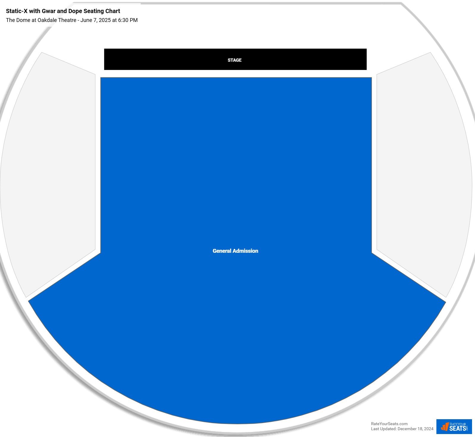 Static-X with Gwar and Dope seating chart The Dome at Oakdale Theatre