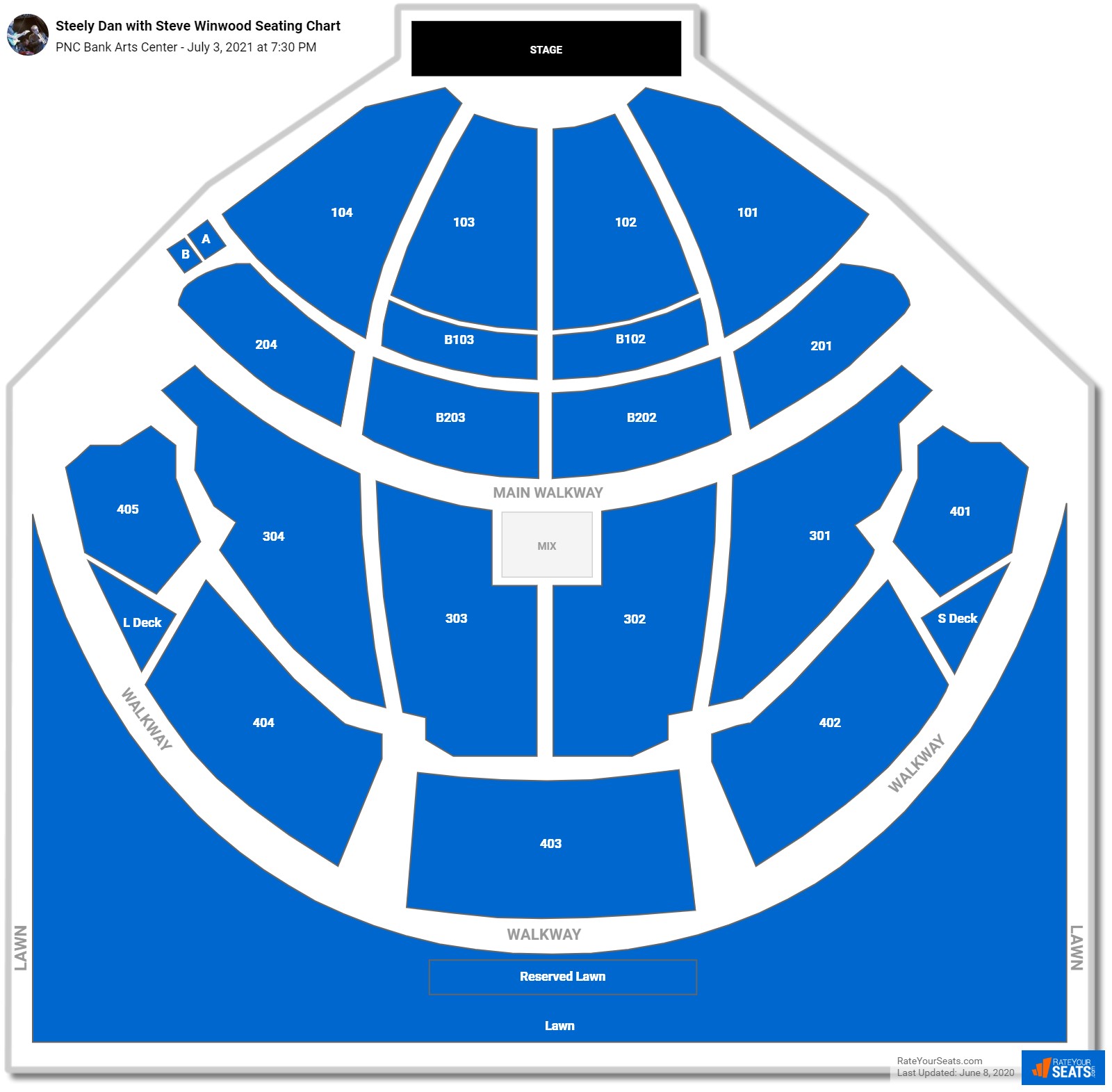 Steely Dan with Steve Winwood seating chart PNC Bank Arts Center
