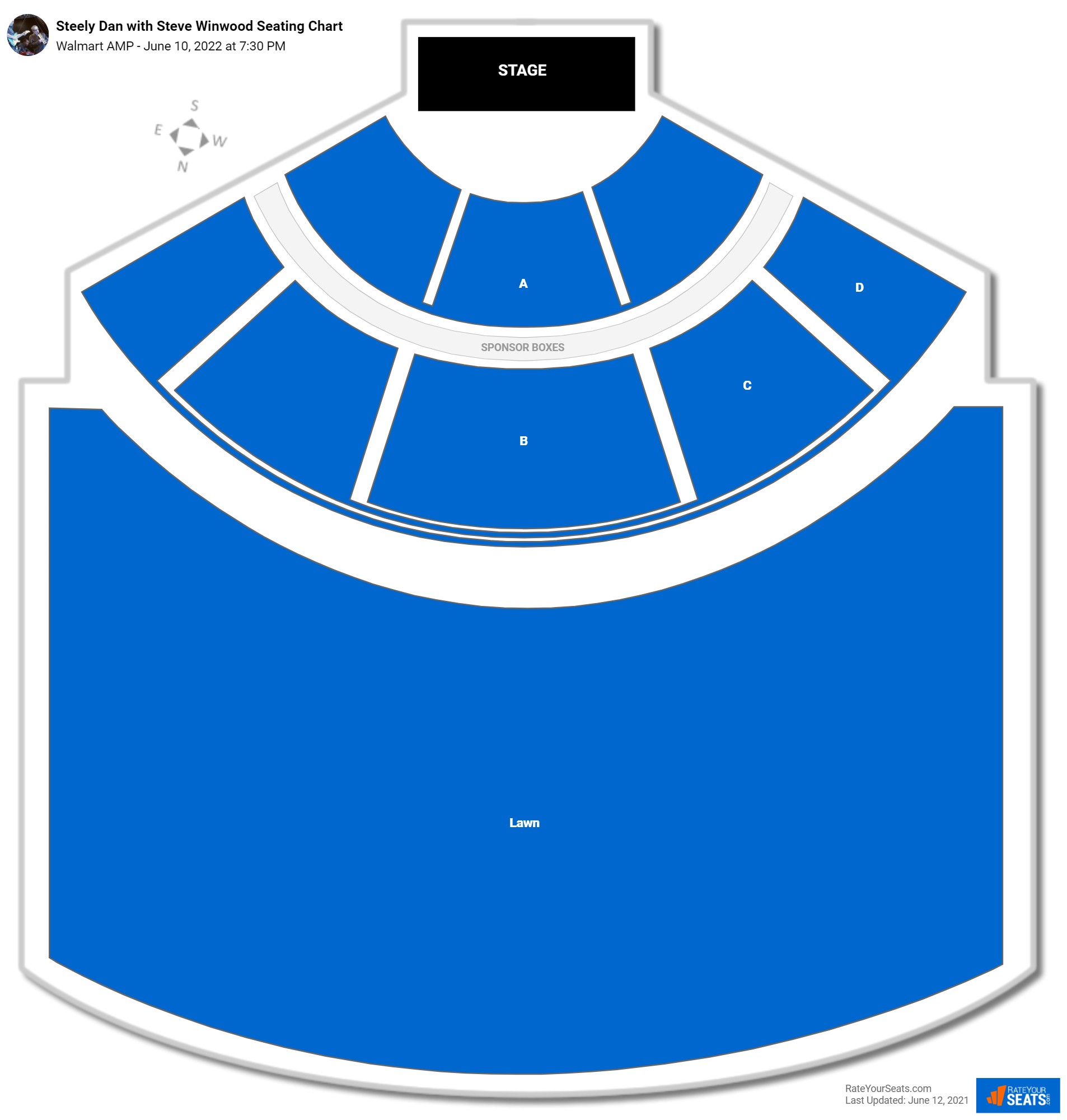 Steely Dan seating chart Walmart AMP