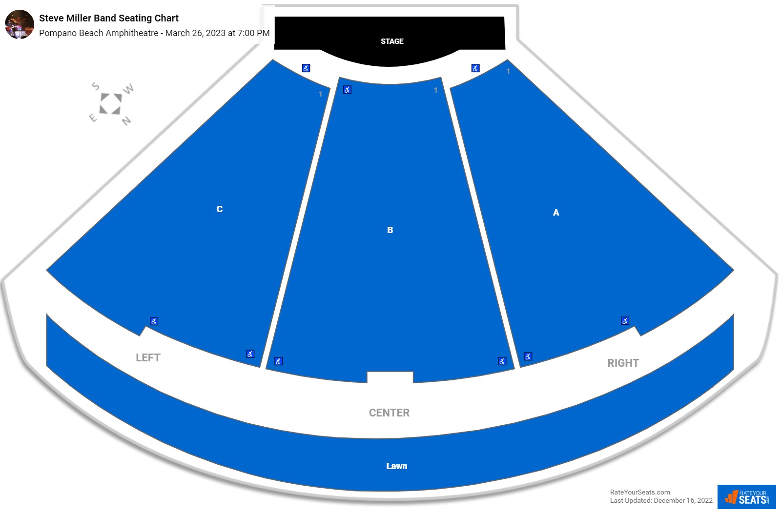 Steve Miller Band seating chart Pompano Beach Amphitheatre