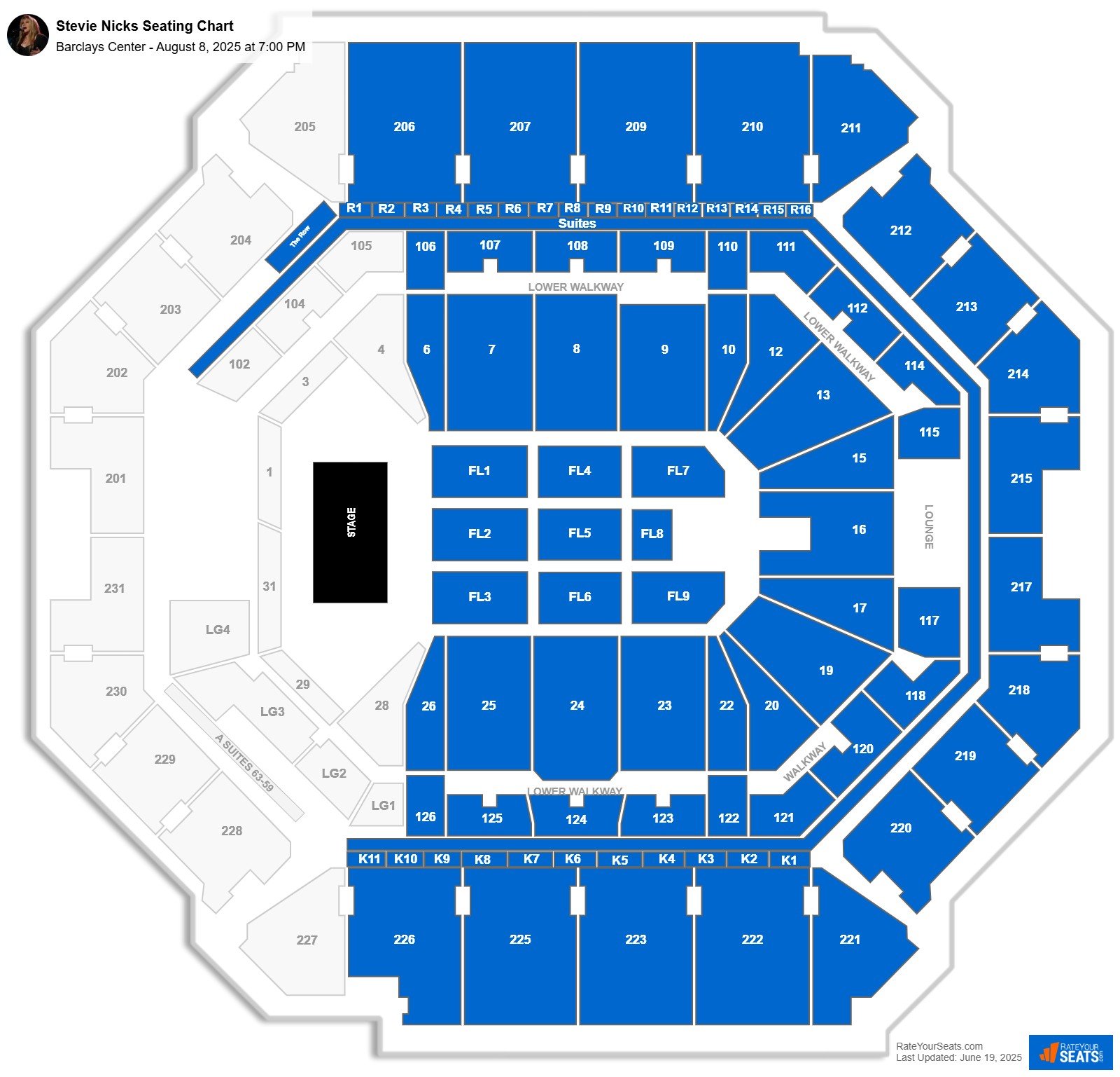 Stevie Nicks seating chart Barclays Center