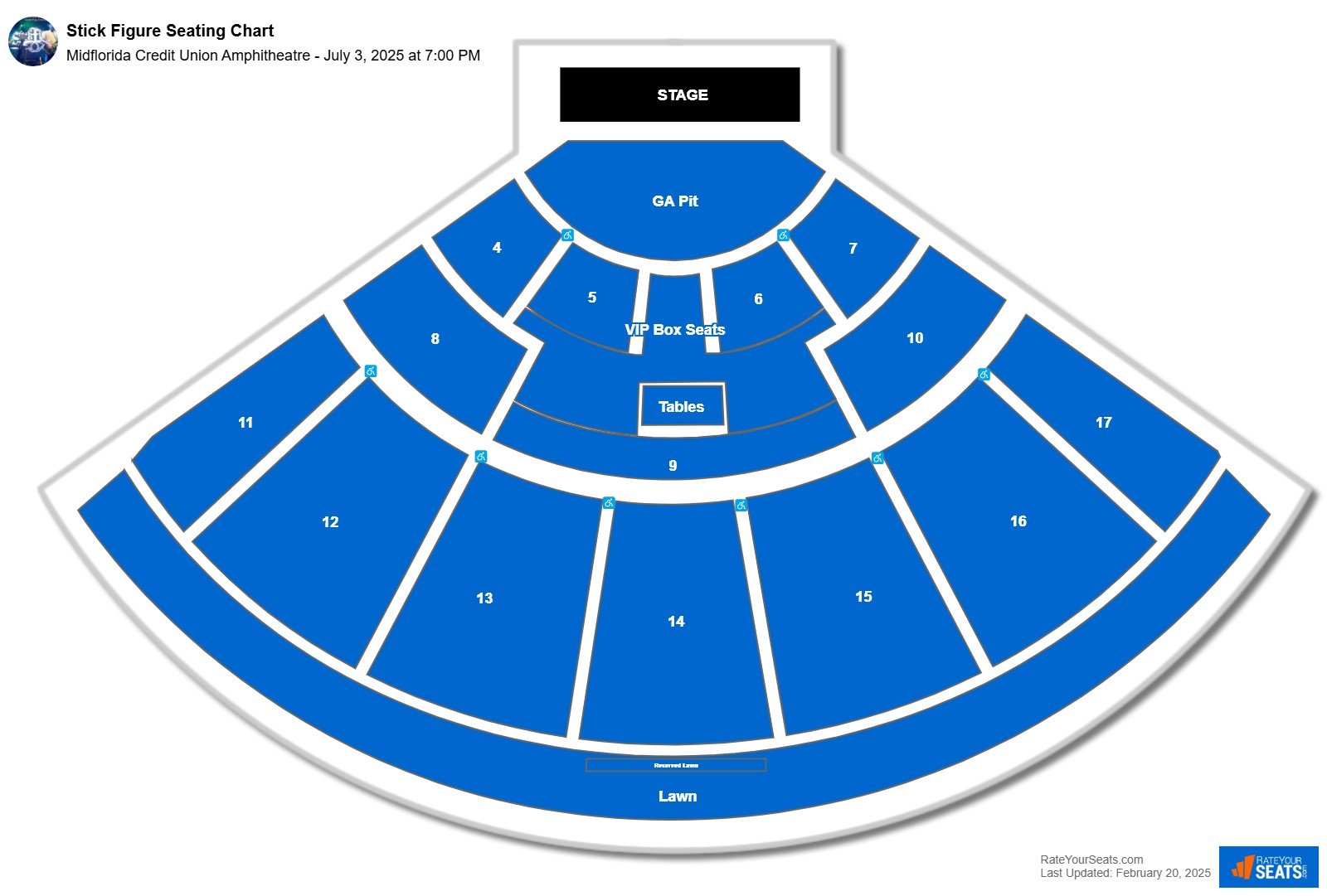 Stick Figure seating chart Midflorida Credit Union Amphitheatre