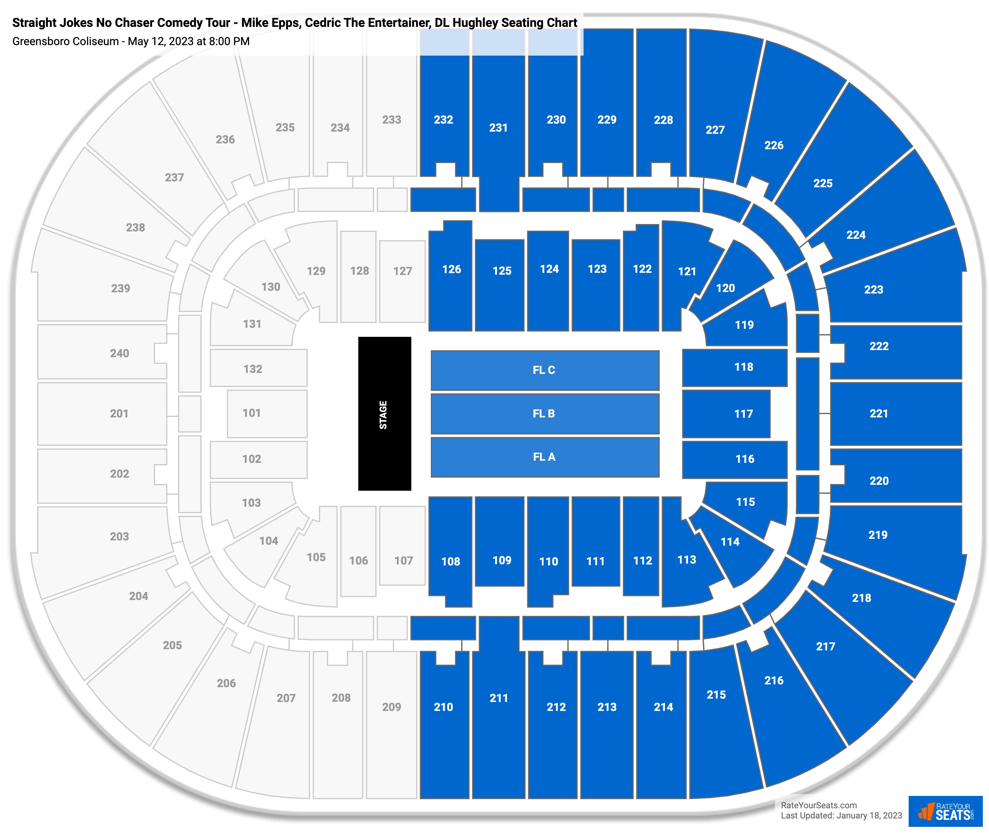 Straight Jokes No Chaser Comedy Tour - Mike Epps, Cedric The Entertainer, DL Hughley seating chart Greensboro Coliseum