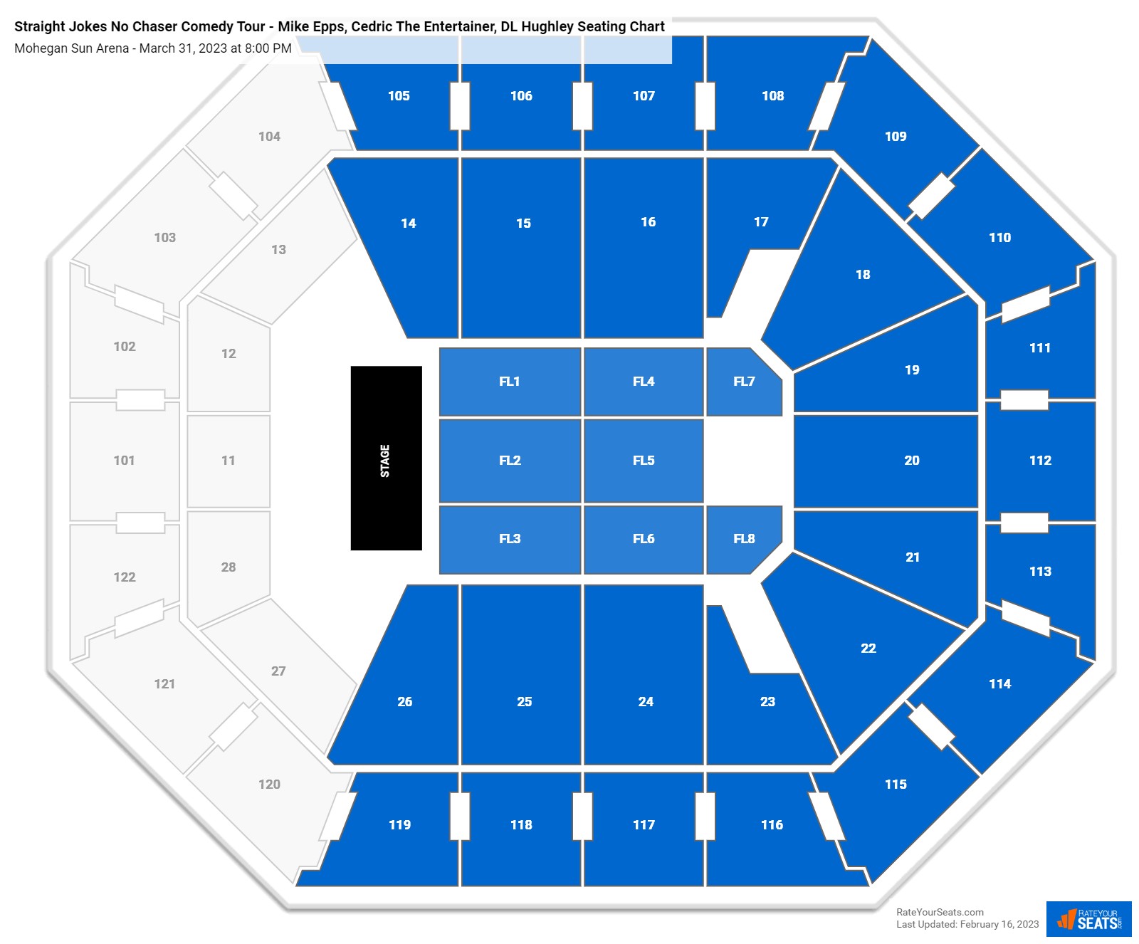 Straight Jokes No Chaser Comedy Tour - Mike Epps, Cedric The Entertainer, DL Hughley seating chart Mohegan Sun Arena