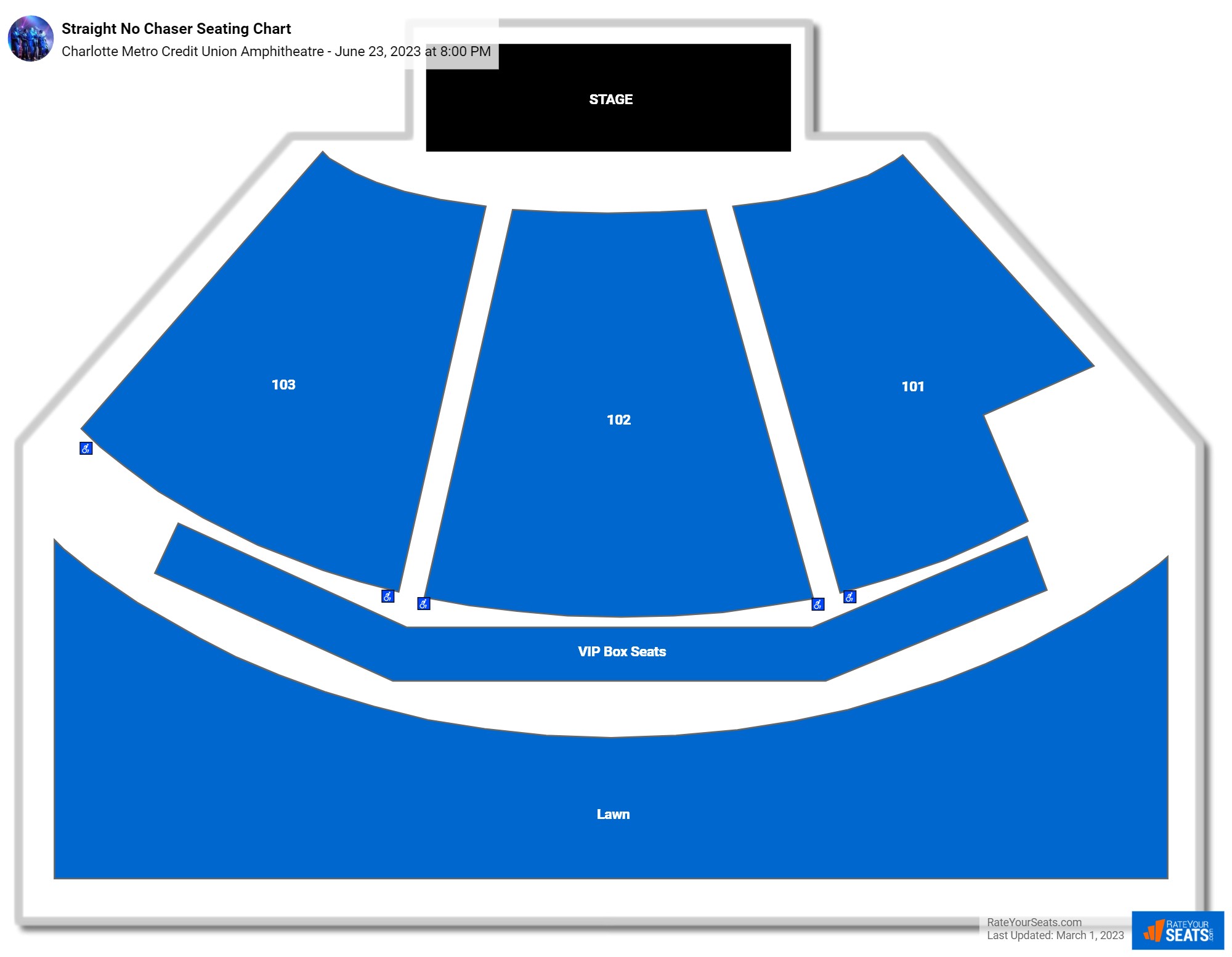 Straight No Chaser seating chart Skyla Credit Union Amphitheatre