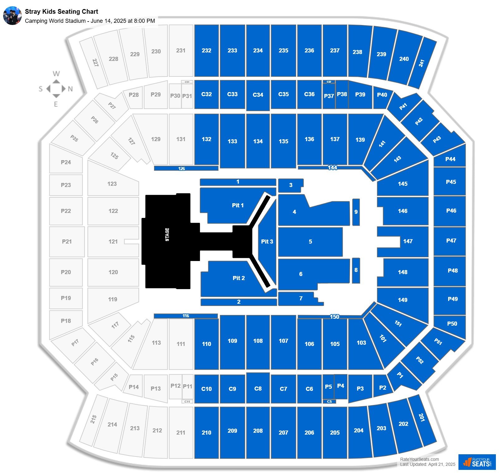 Stray Kids seating chart Camping World Stadium