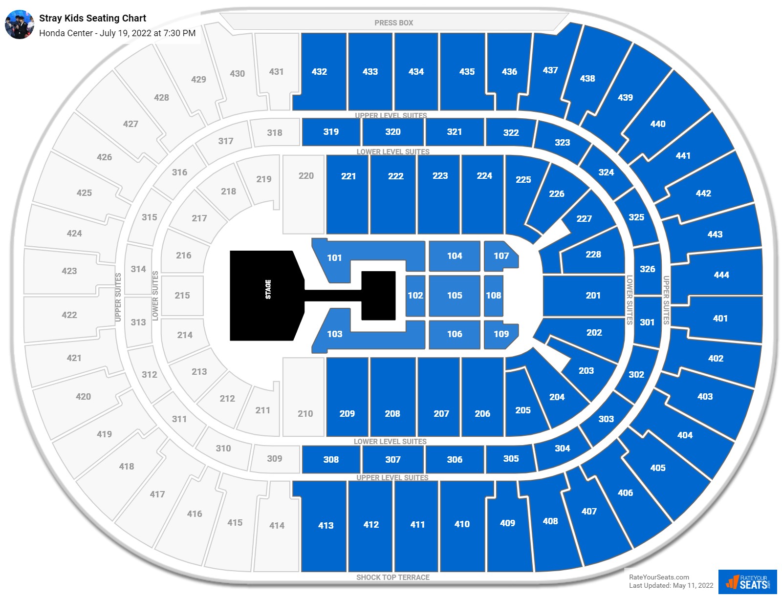 Stray Kids seating chart Honda Center