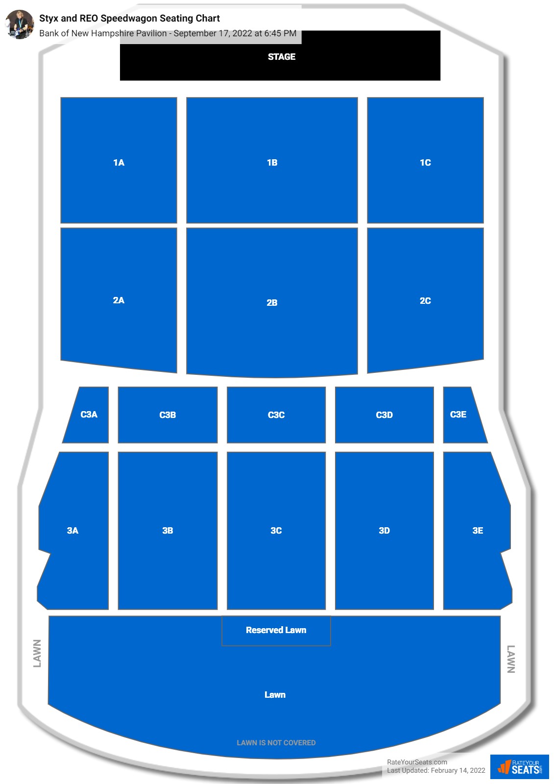 Styx and REO Speedwagon seating chart Bank of New Hampshire Pavilion
