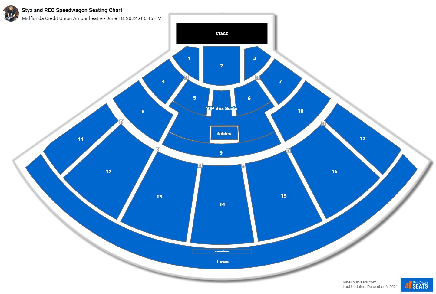Styx and REO Speedwagon seating chart Midflorida Credit Union Amphitheatre