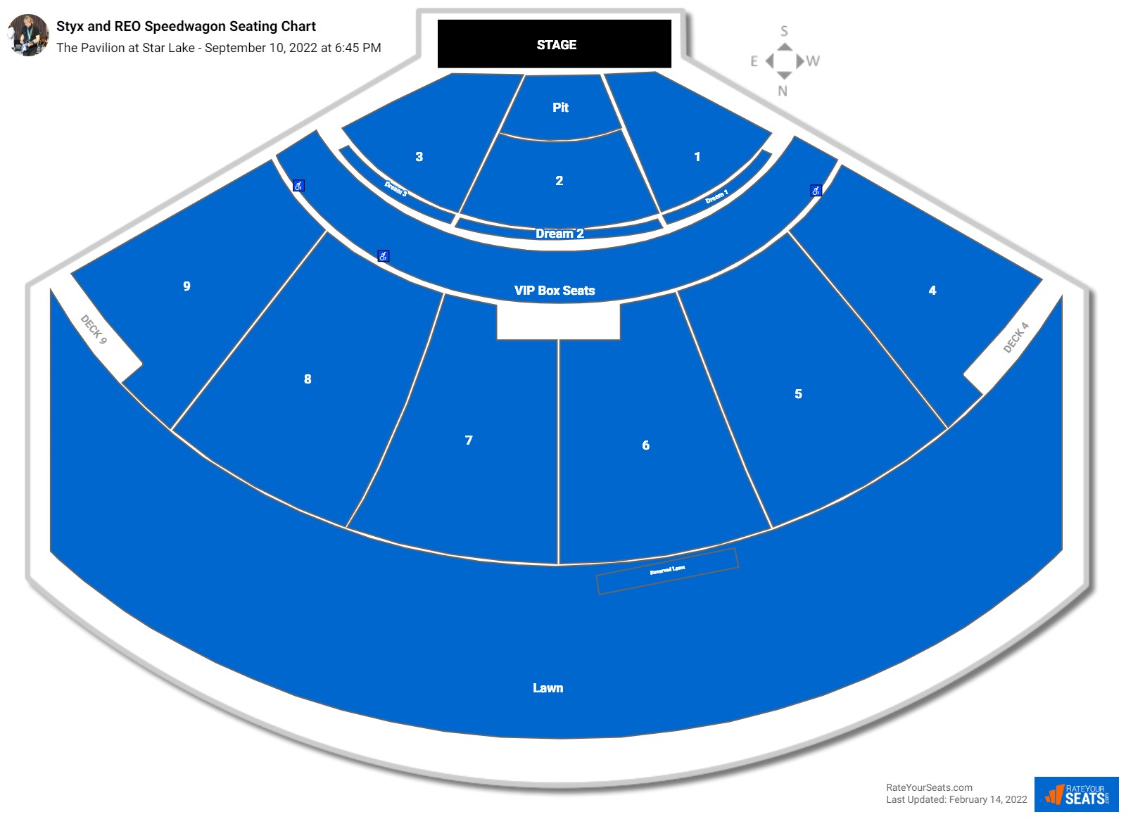 Styx and REO Speedwagon seating chart The Pavilion at Star Lake