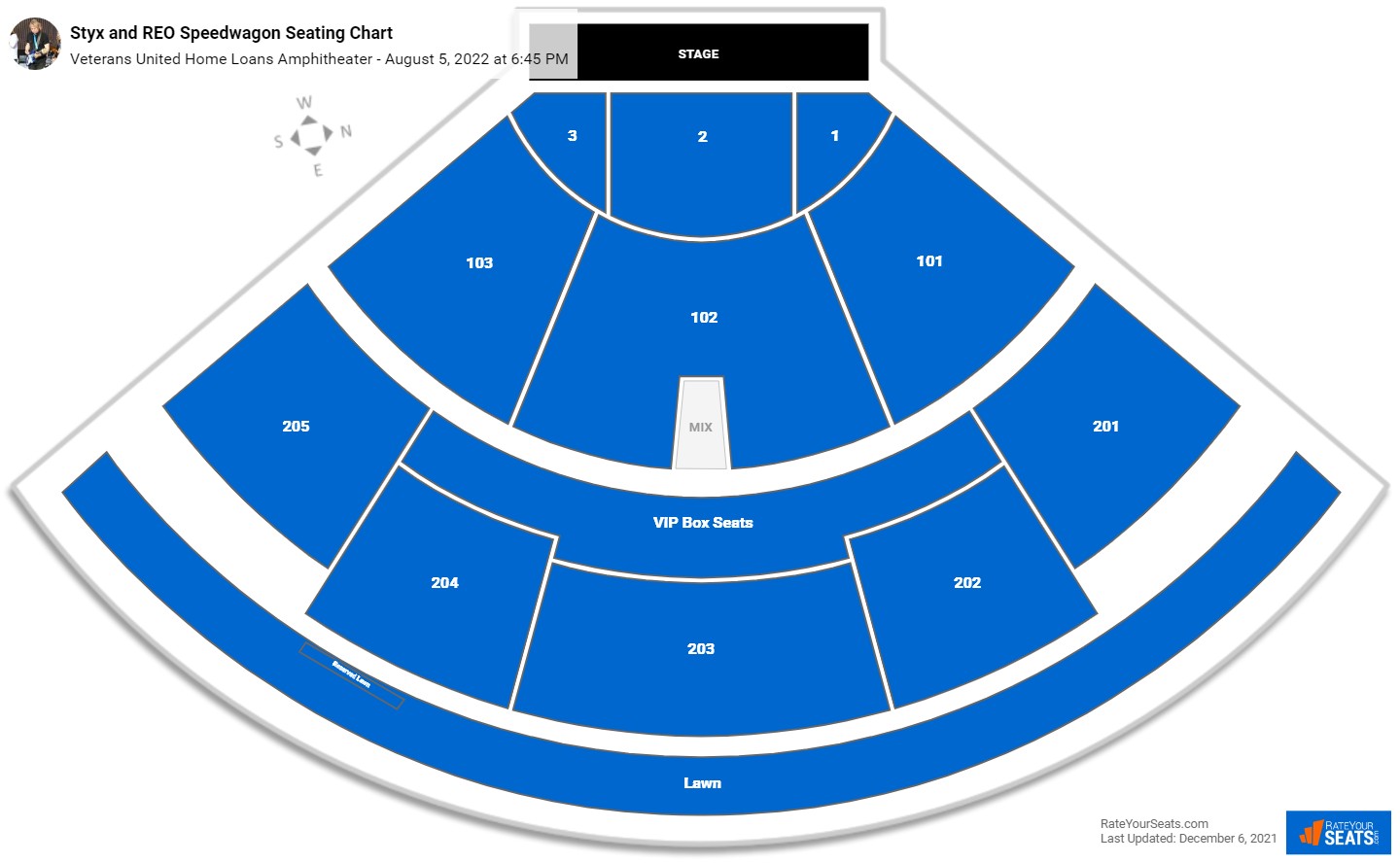 Styx and REO Speedwagon seating chart Veterans United Home Loans Amphitheater