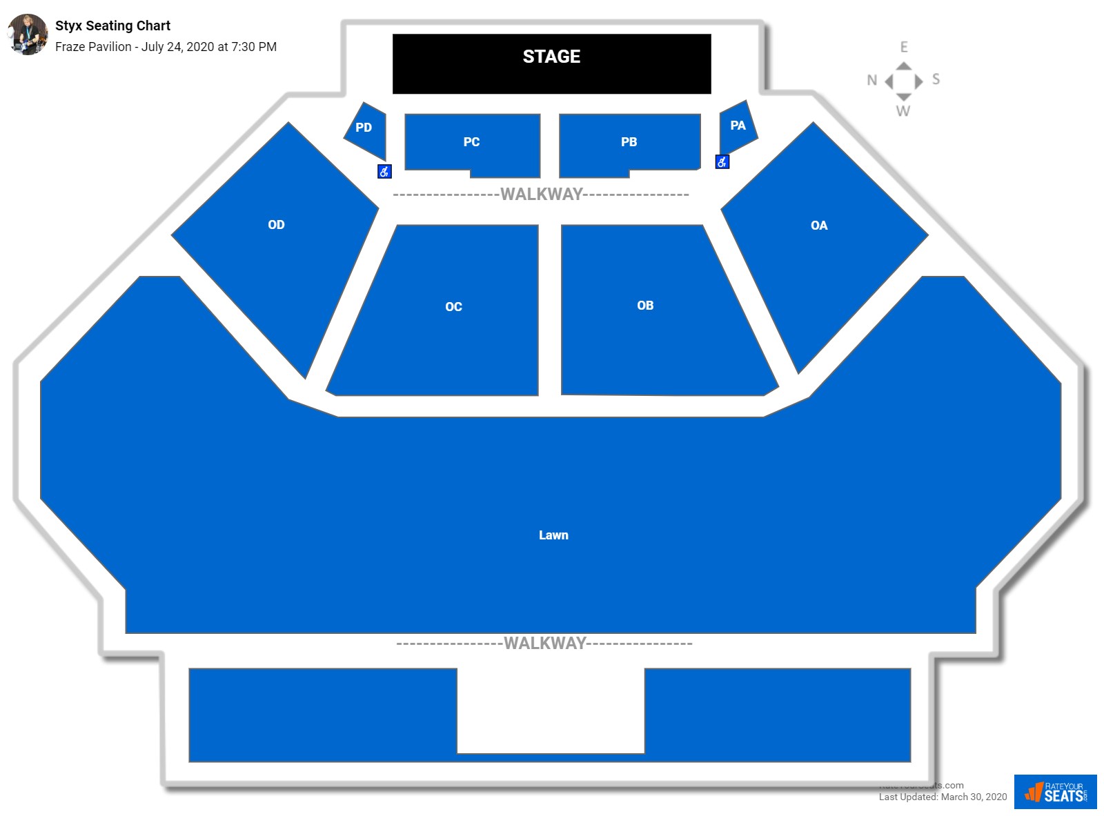 Styx seating chart Fraze Pavilion