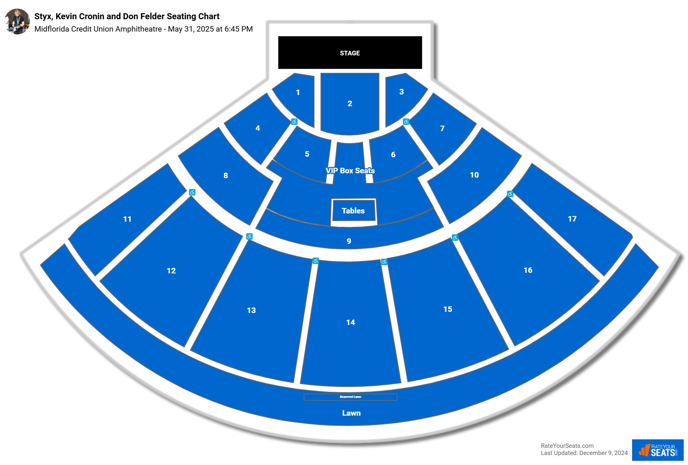 Styx, Kevin Cronin and Don Felder seating chart Midflorida Credit Union Amphitheatre
