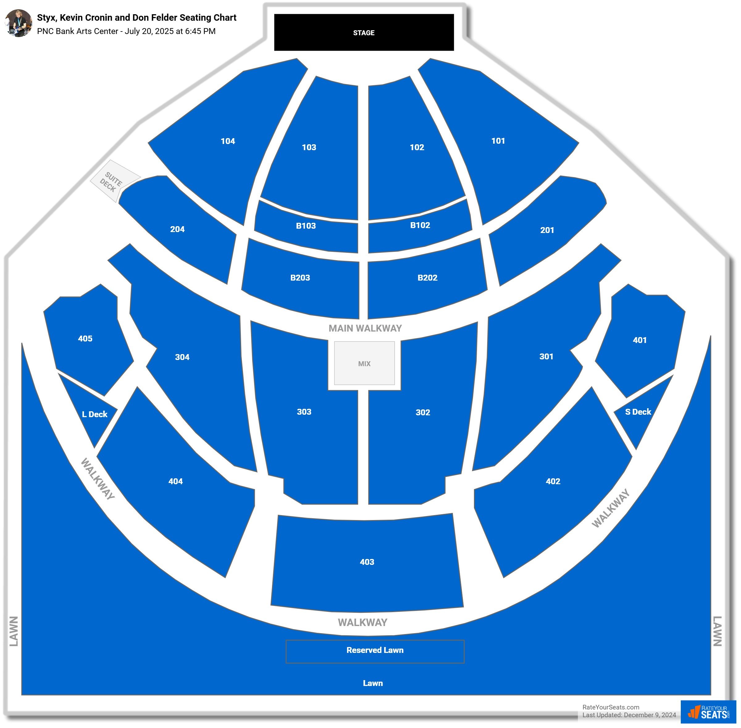 Styx, Kevin Cronin and Don Felder seating chart PNC Bank Arts Center