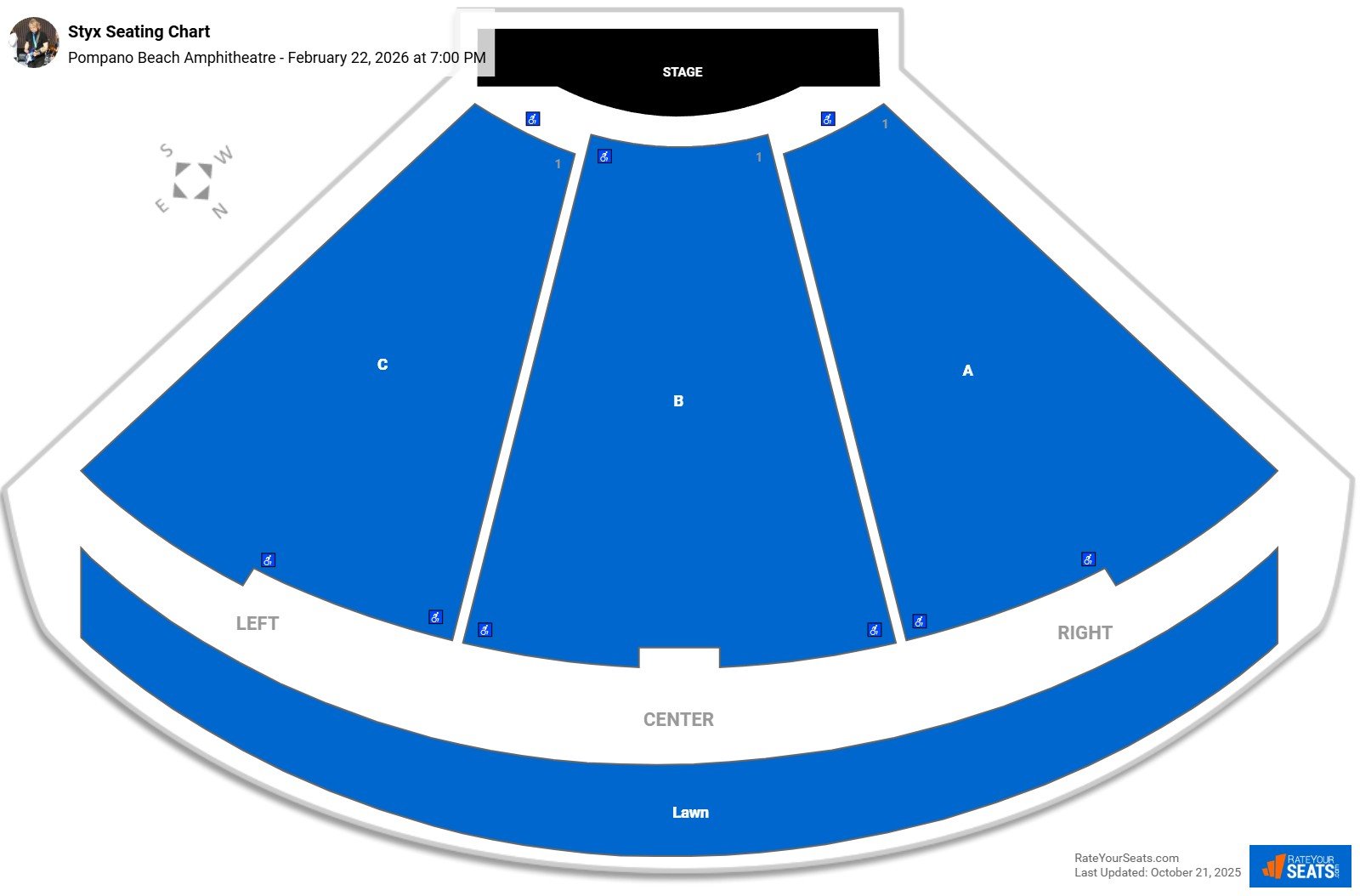 Styx seating chart Pompano Beach Amphitheatre