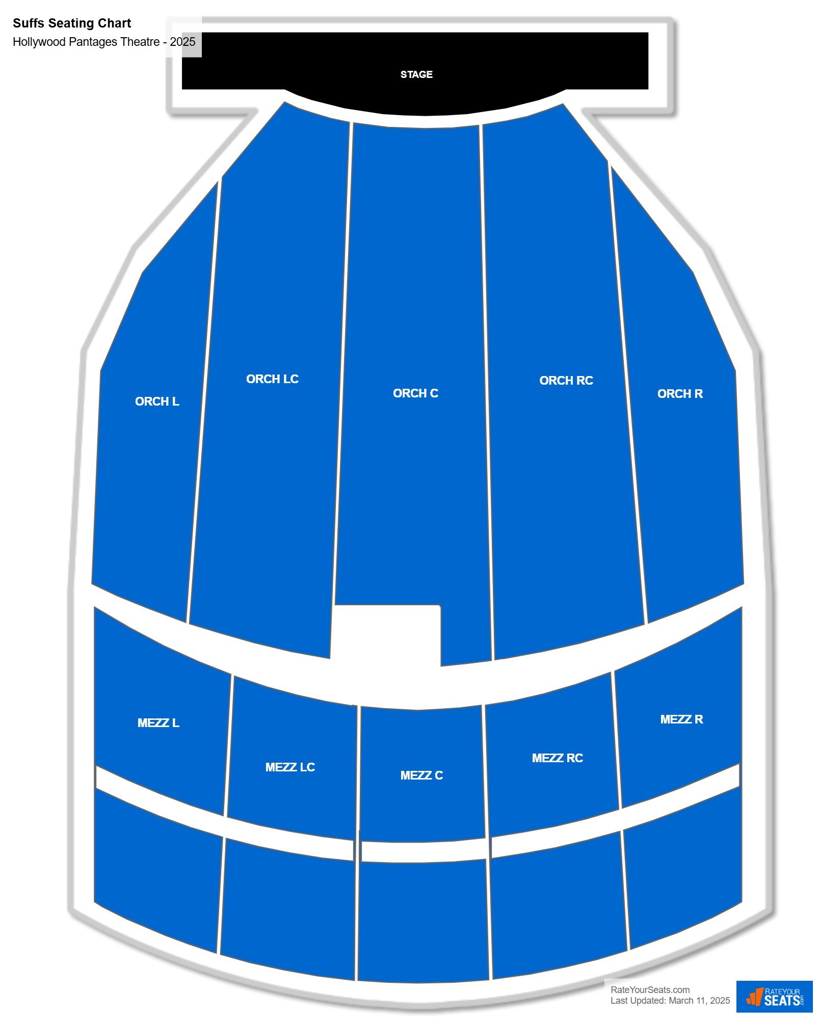 Suffs seating chart Hollywood Pantages Theatre