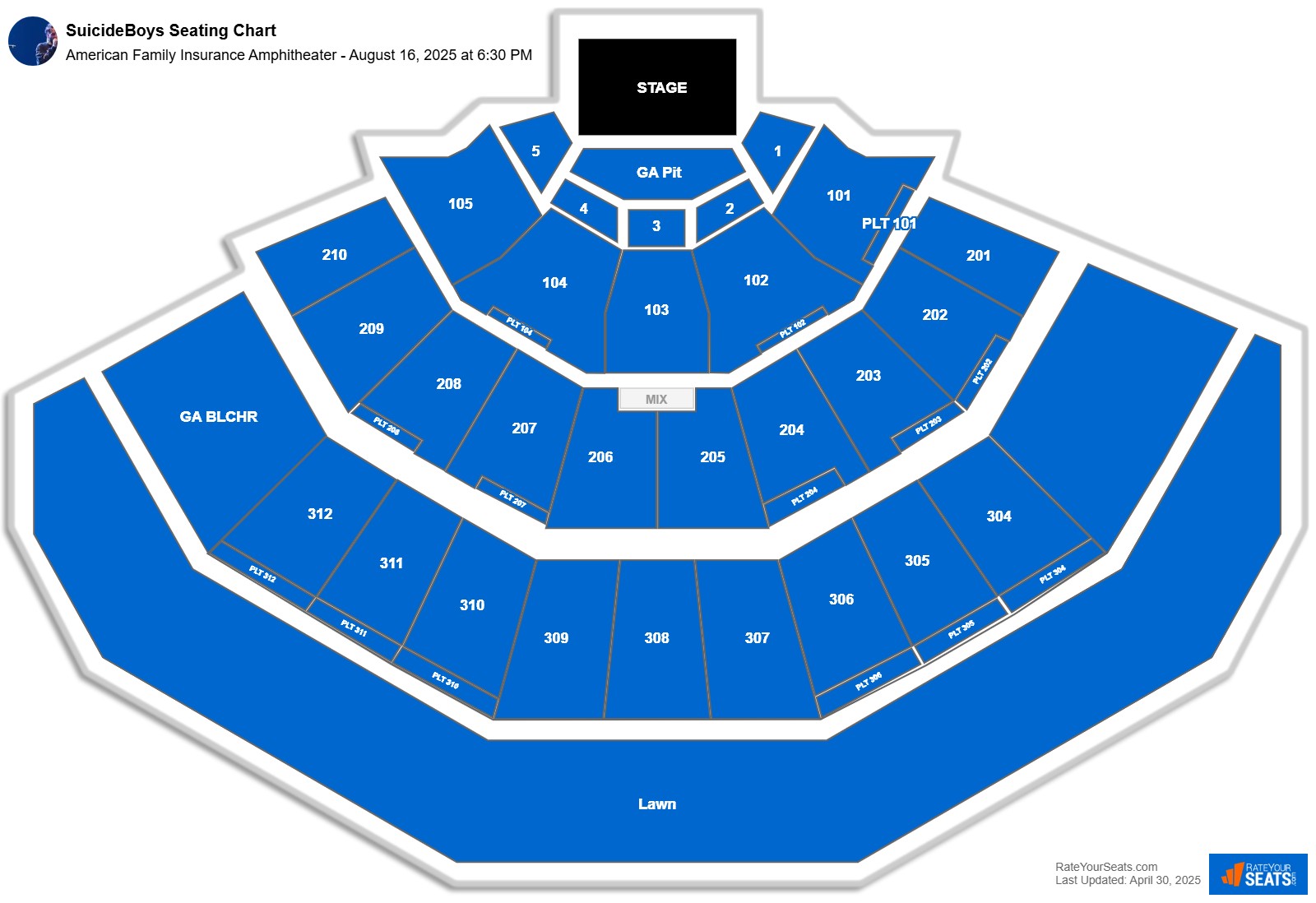 SuicideBoys seating chart American Family Insurance Amphitheater