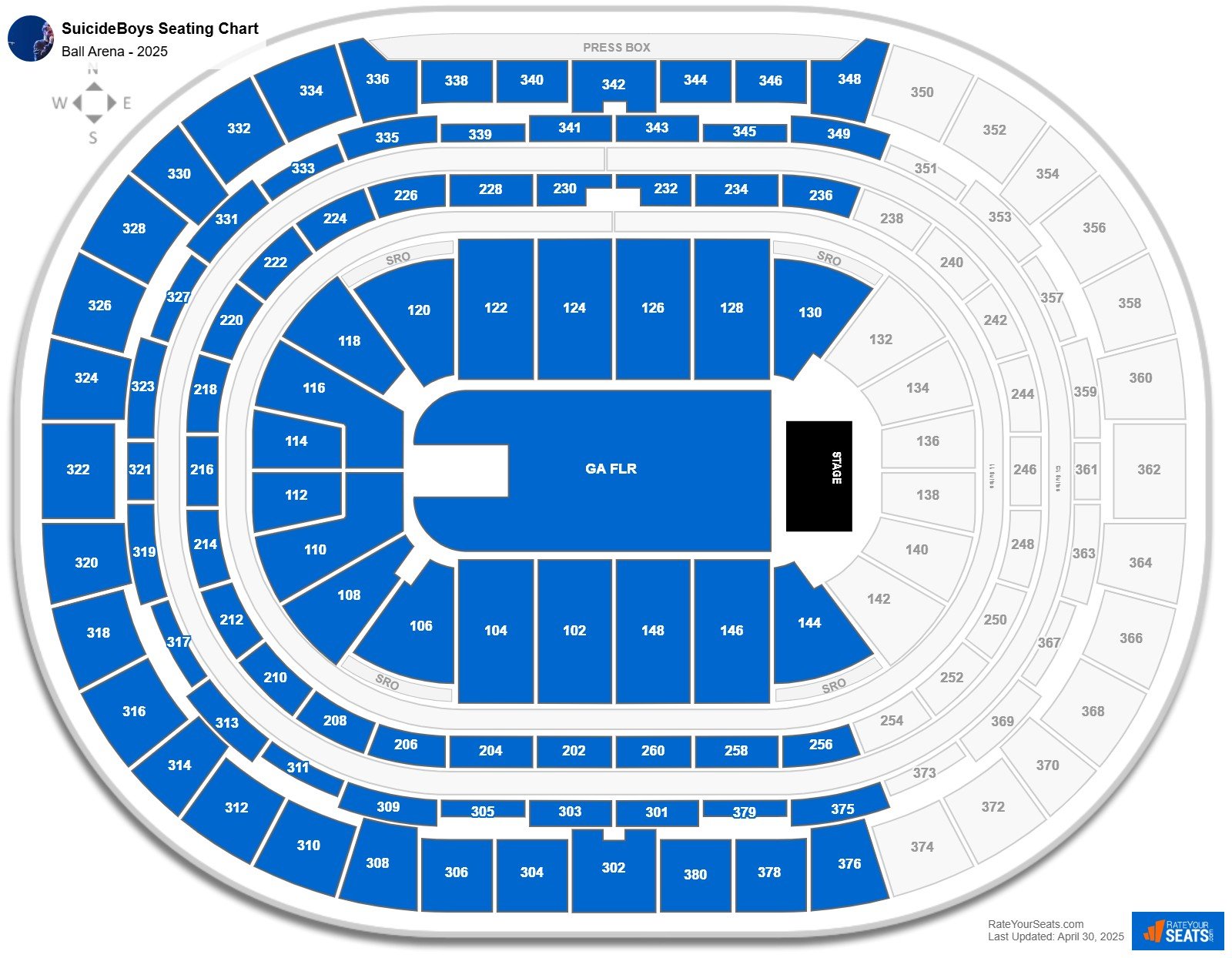 SuicideBoys seating chart Ball Arena