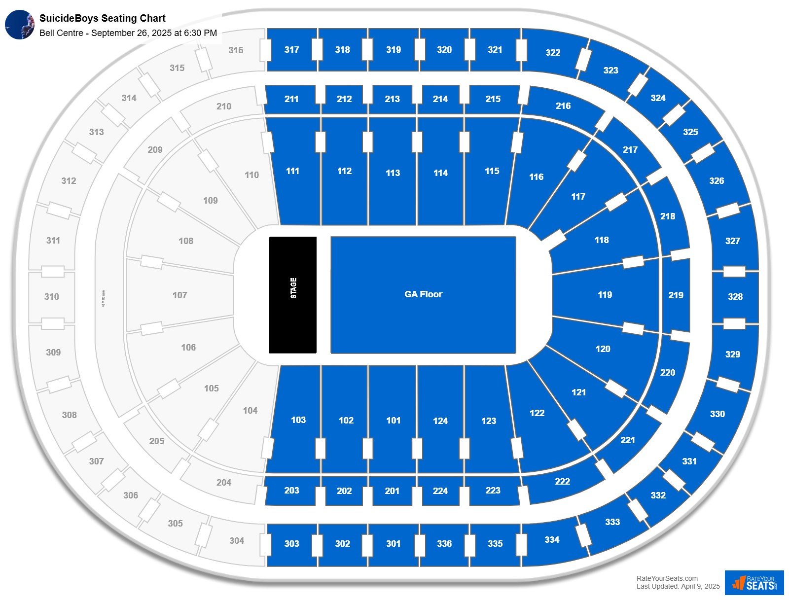 SuicideBoys seating chart Bell Centre