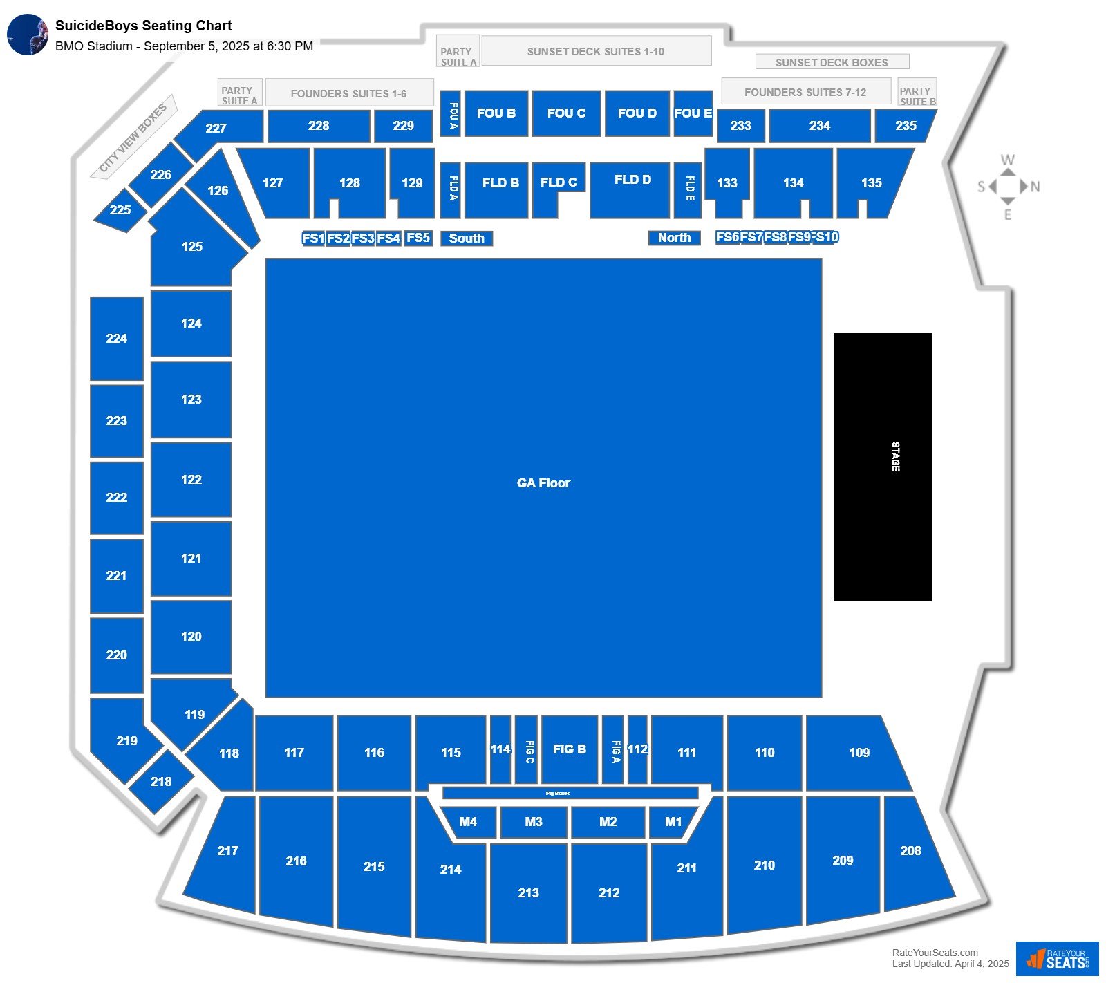SuicideBoys seating chart BMO Stadium