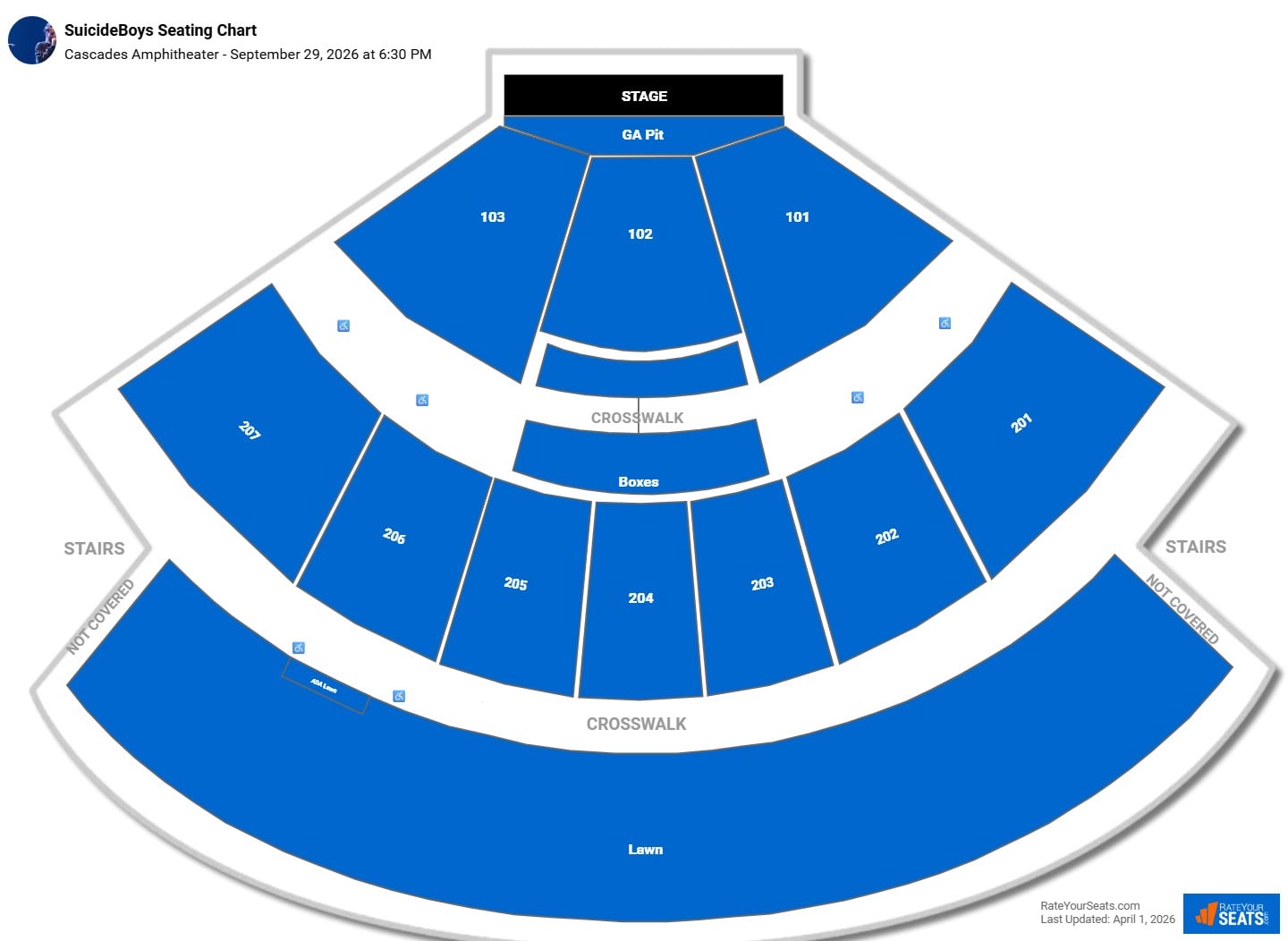 SuicideBoys seating chart Cascades Amphitheater