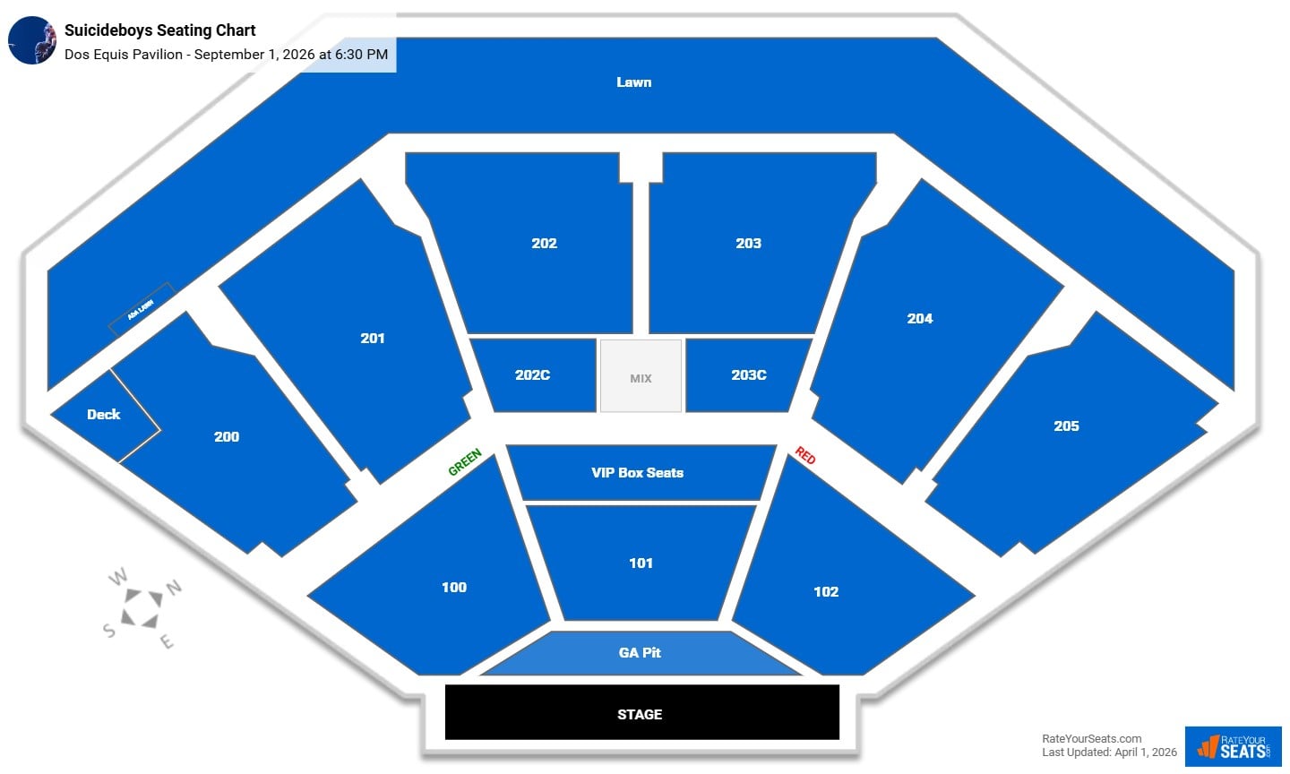 Suicideboys seating chart Dos Equis Pavilion
