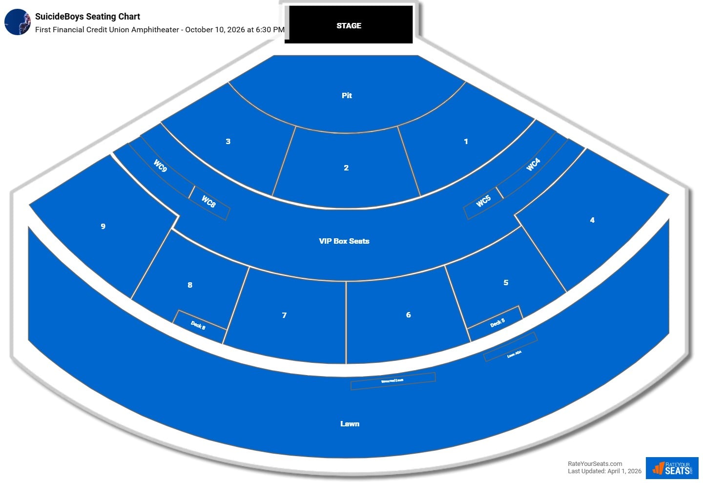 SuicideBoys seating chart First Financial Credit Union Amphitheater 