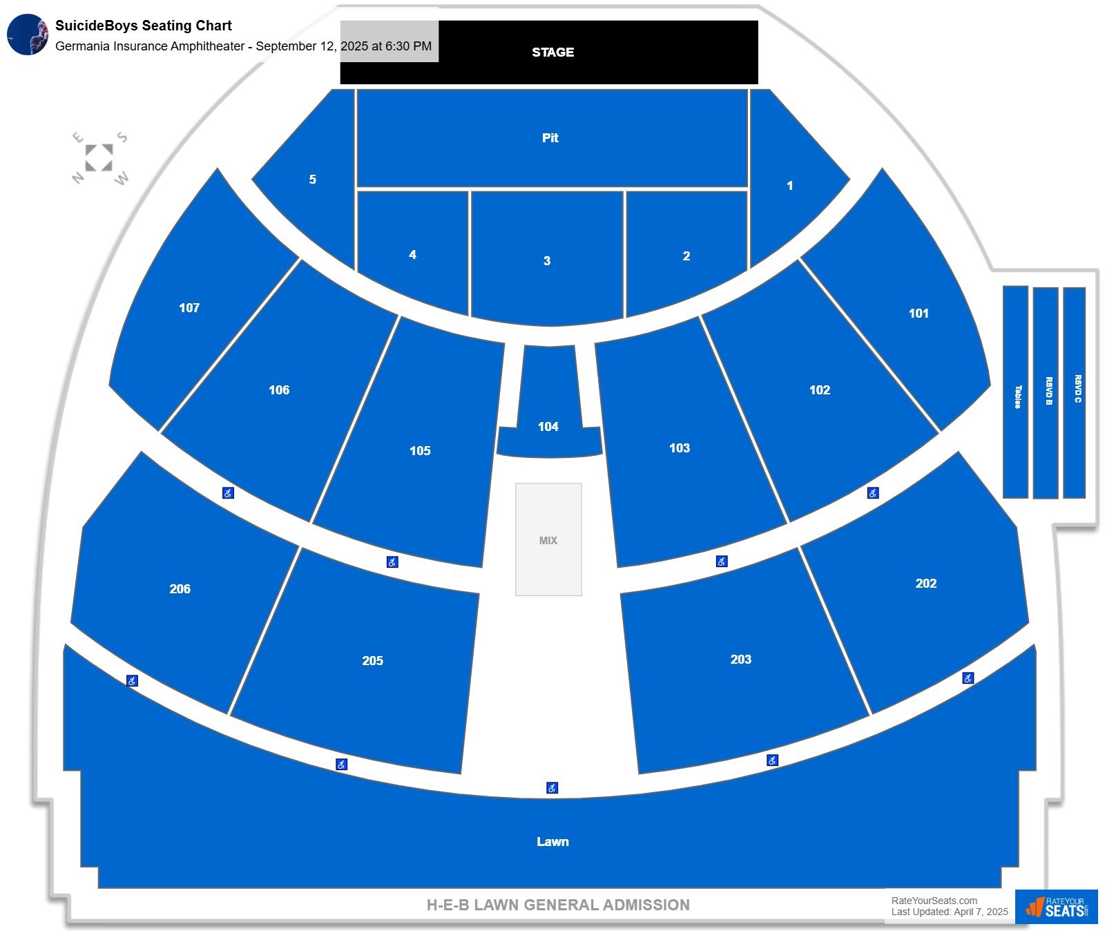 SuicideBoys seating chart Germania Insurance Amphitheater