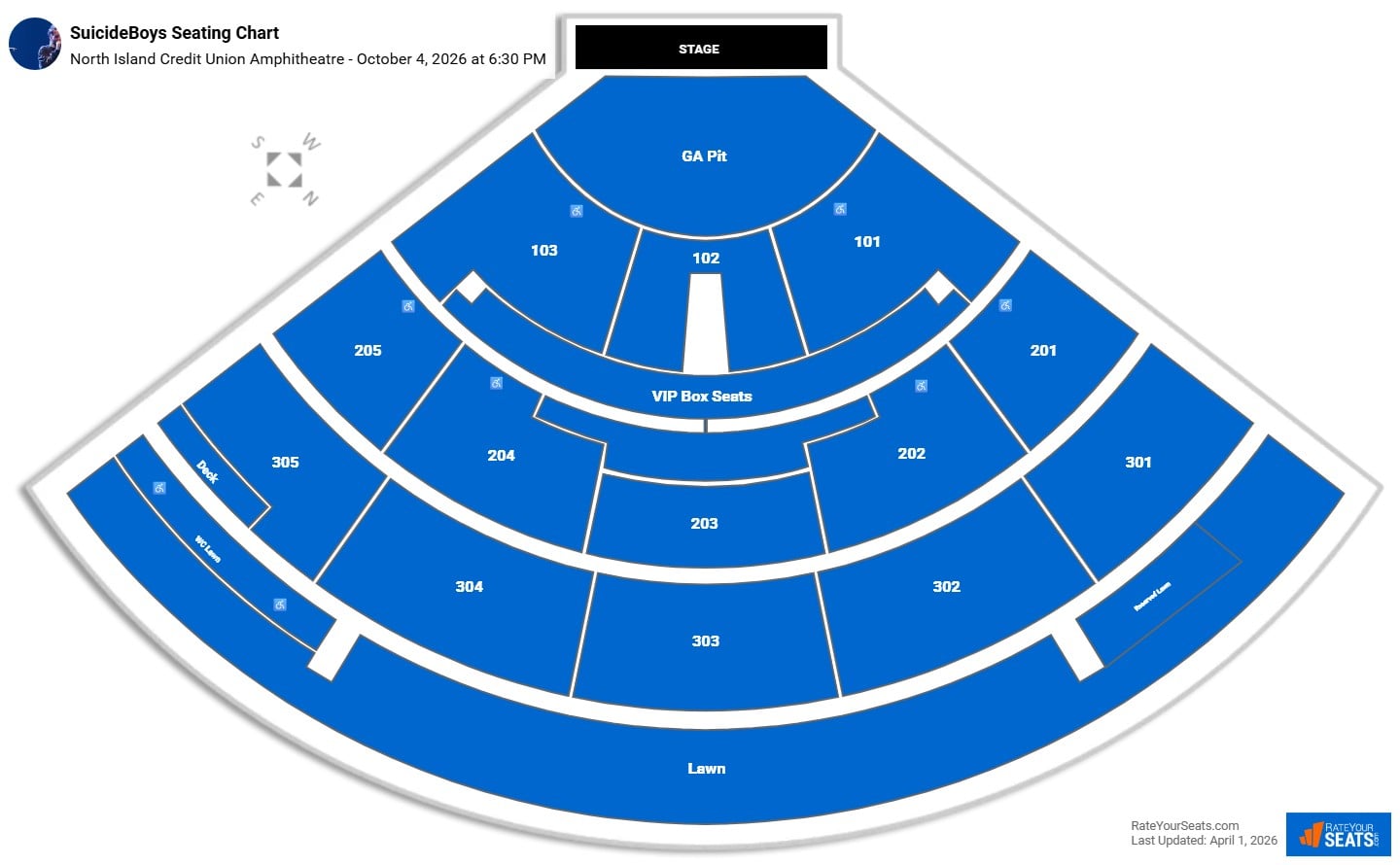 SuicideBoys seating chart North Island Credit Union Amphitheatre (Chula Vista)