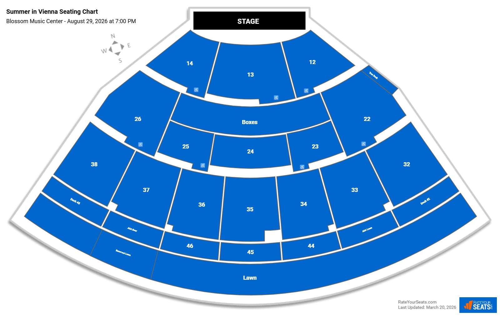 Summer in Vienna seating chart Blossom Music Center