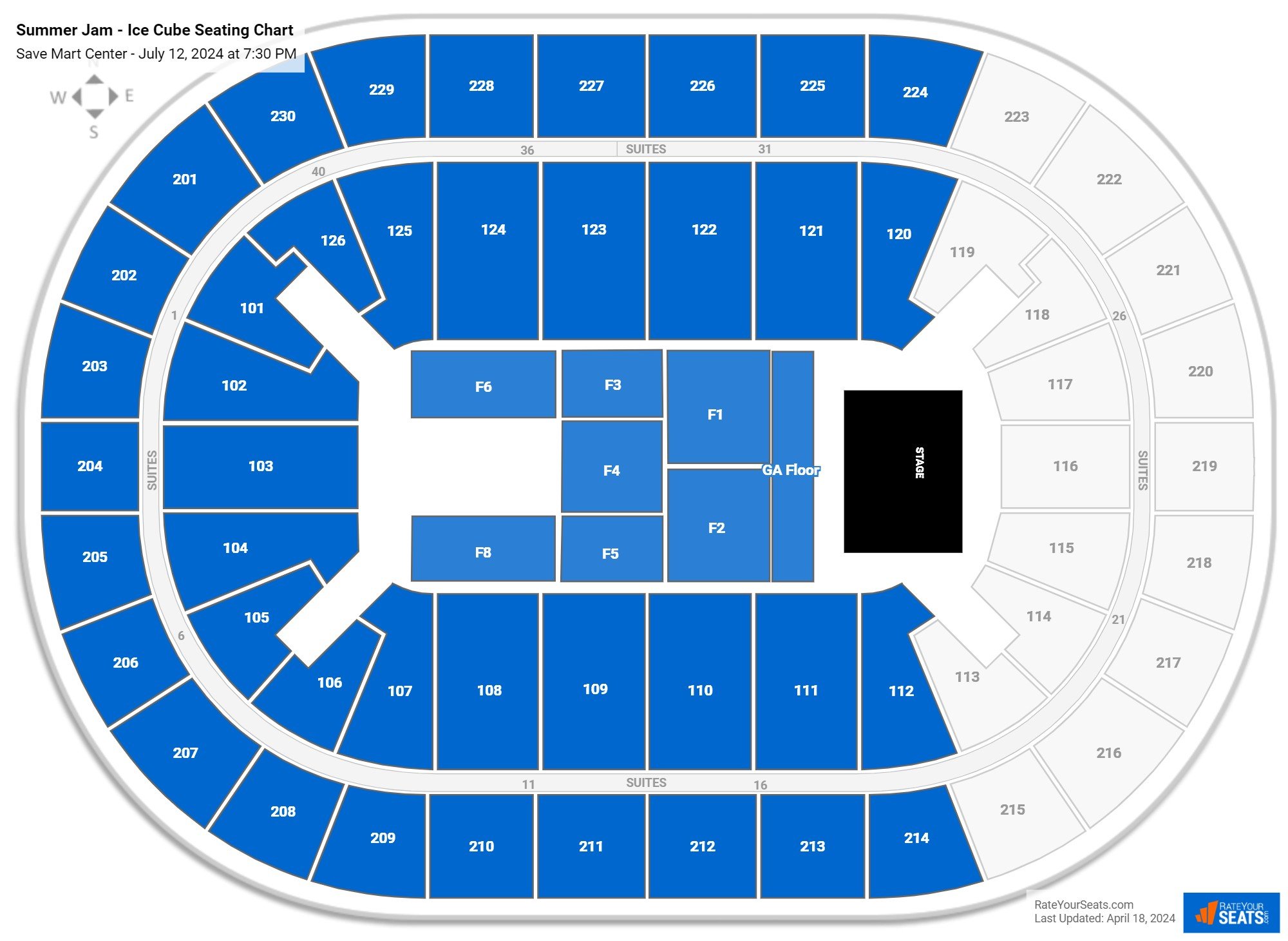 Summer Jam - Ice Cube seating chart Save Mart Center
