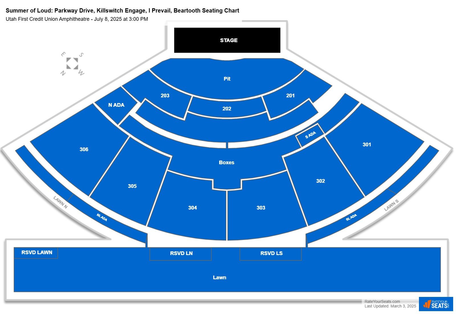 Summer of Loud: Parkway Drive, Killswitch Engage, I Prevail, Beartooth seating chart Utah First Credit Union Amphitheatre
