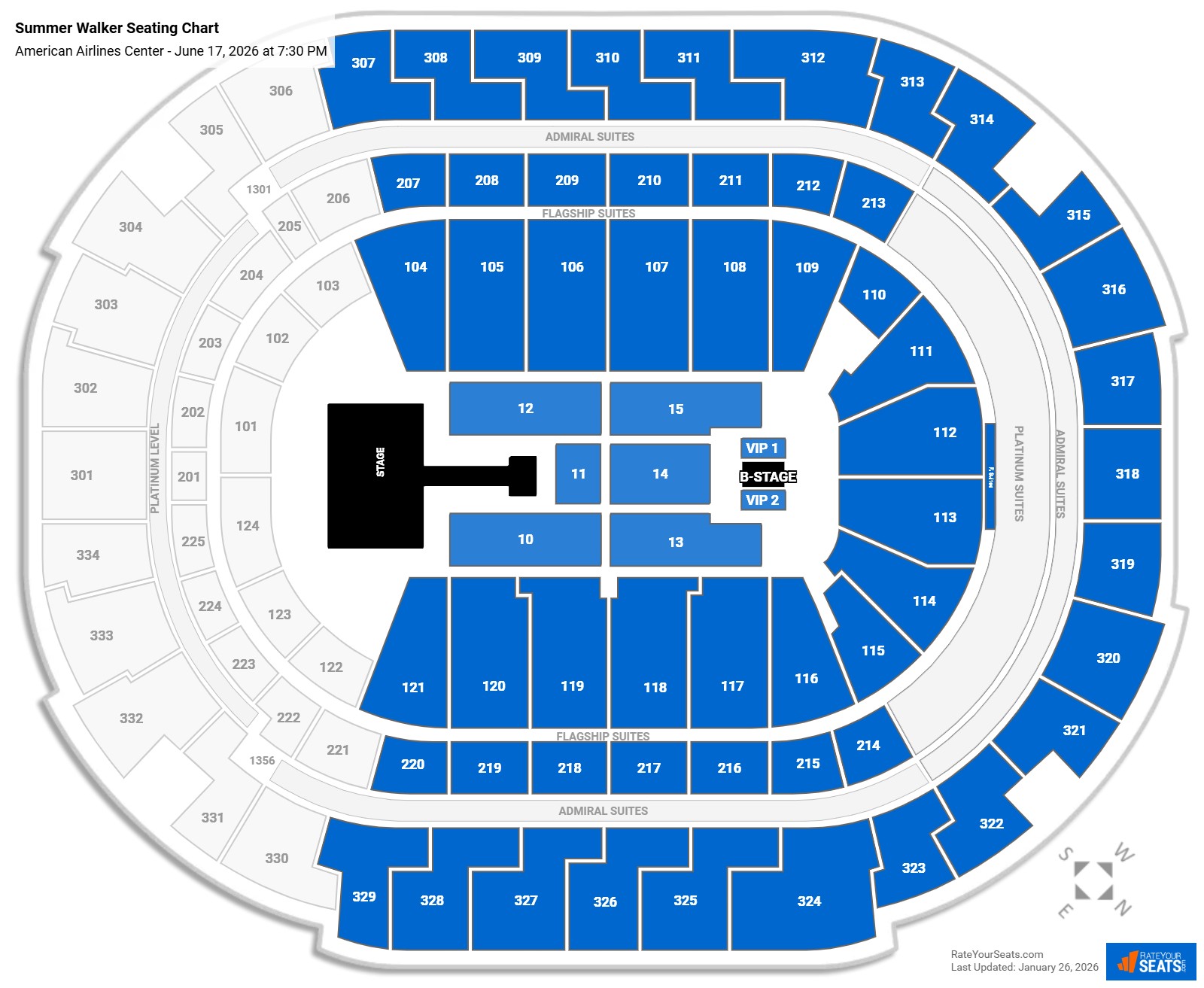 Summer Walker seating chart American Airlines Center