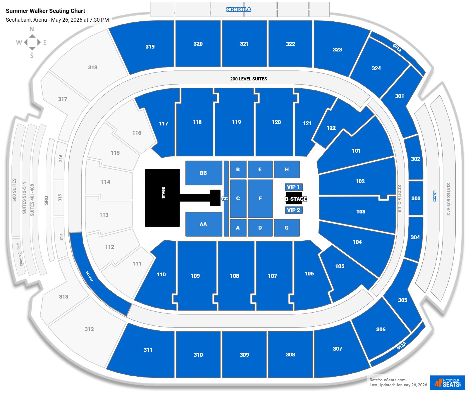 Summer Walker seating chart Scotiabank Arena