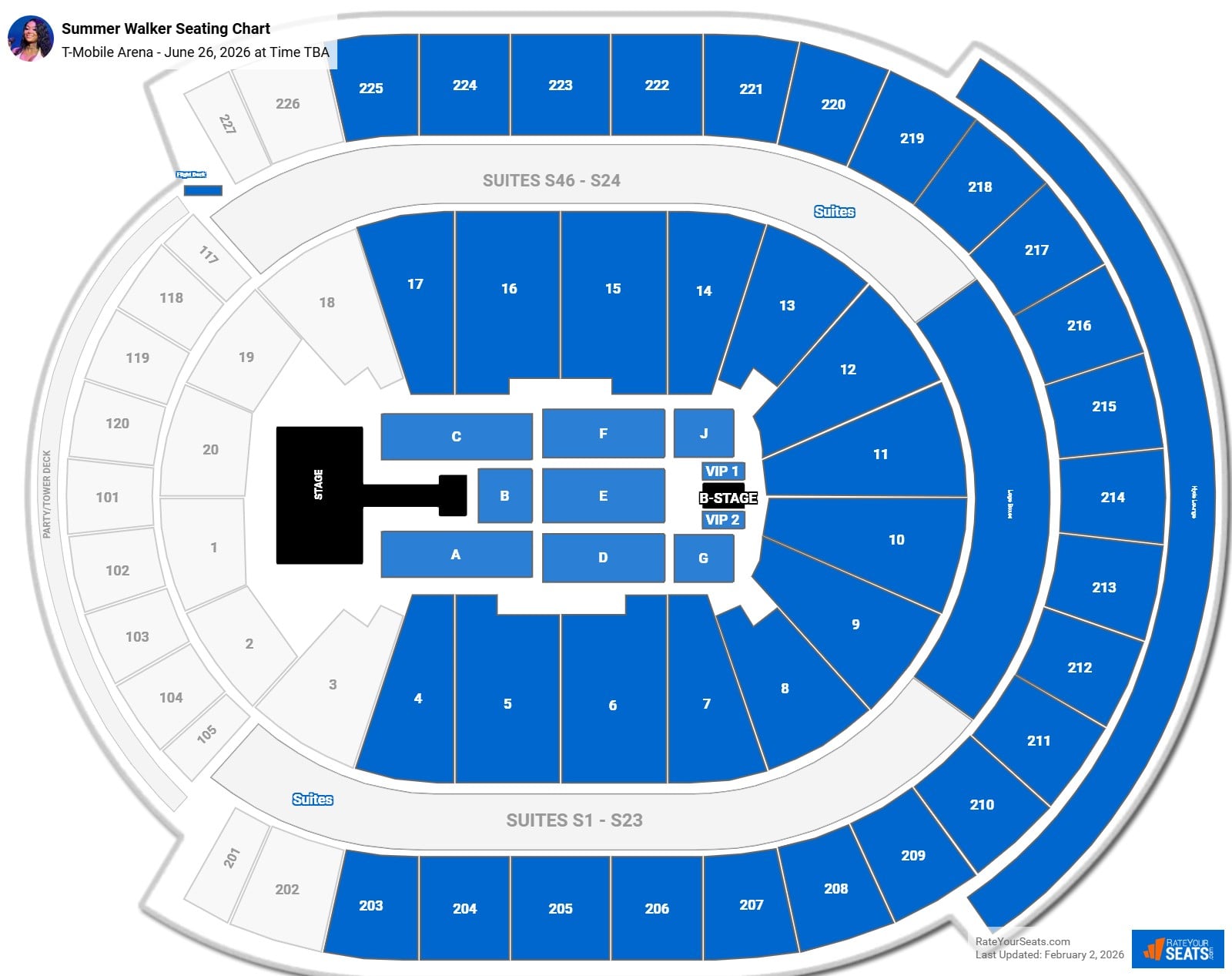 Summer Walker seating chart T-Mobile Arena