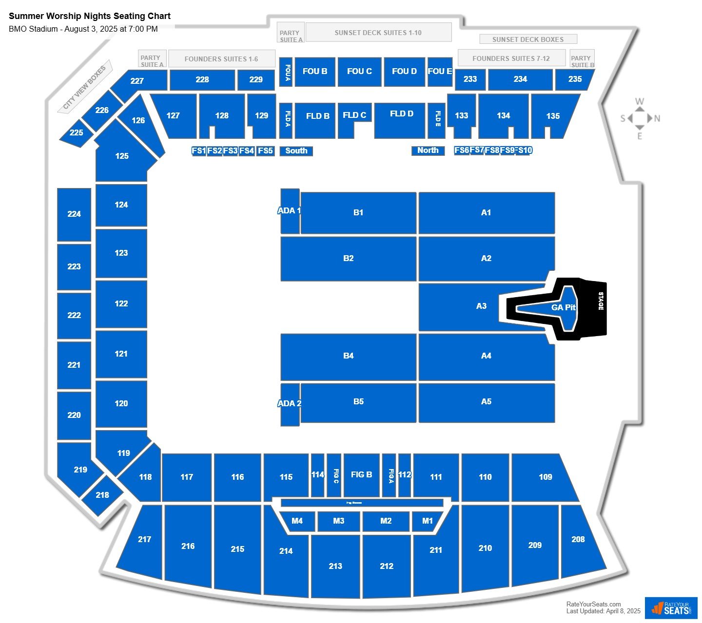 Summer Worship Nights seating chart BMO Stadium