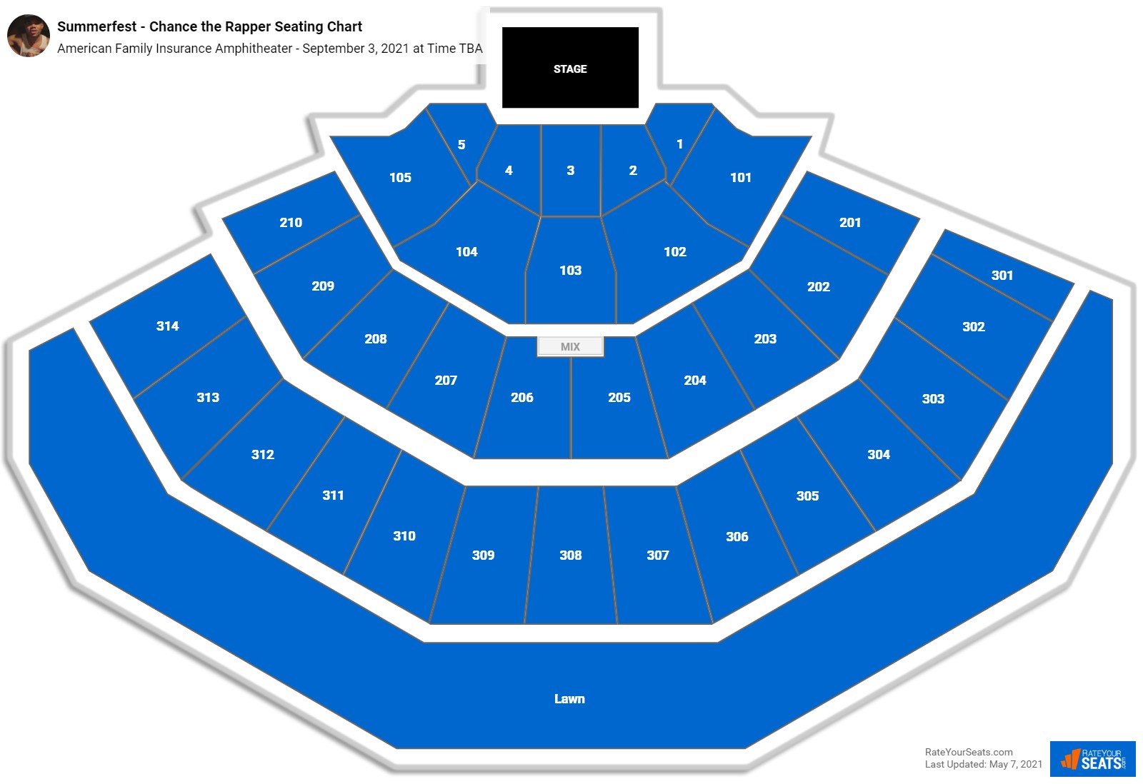 Summerfest - Chance the Rapper seating chart American Family Insurance Amphitheater