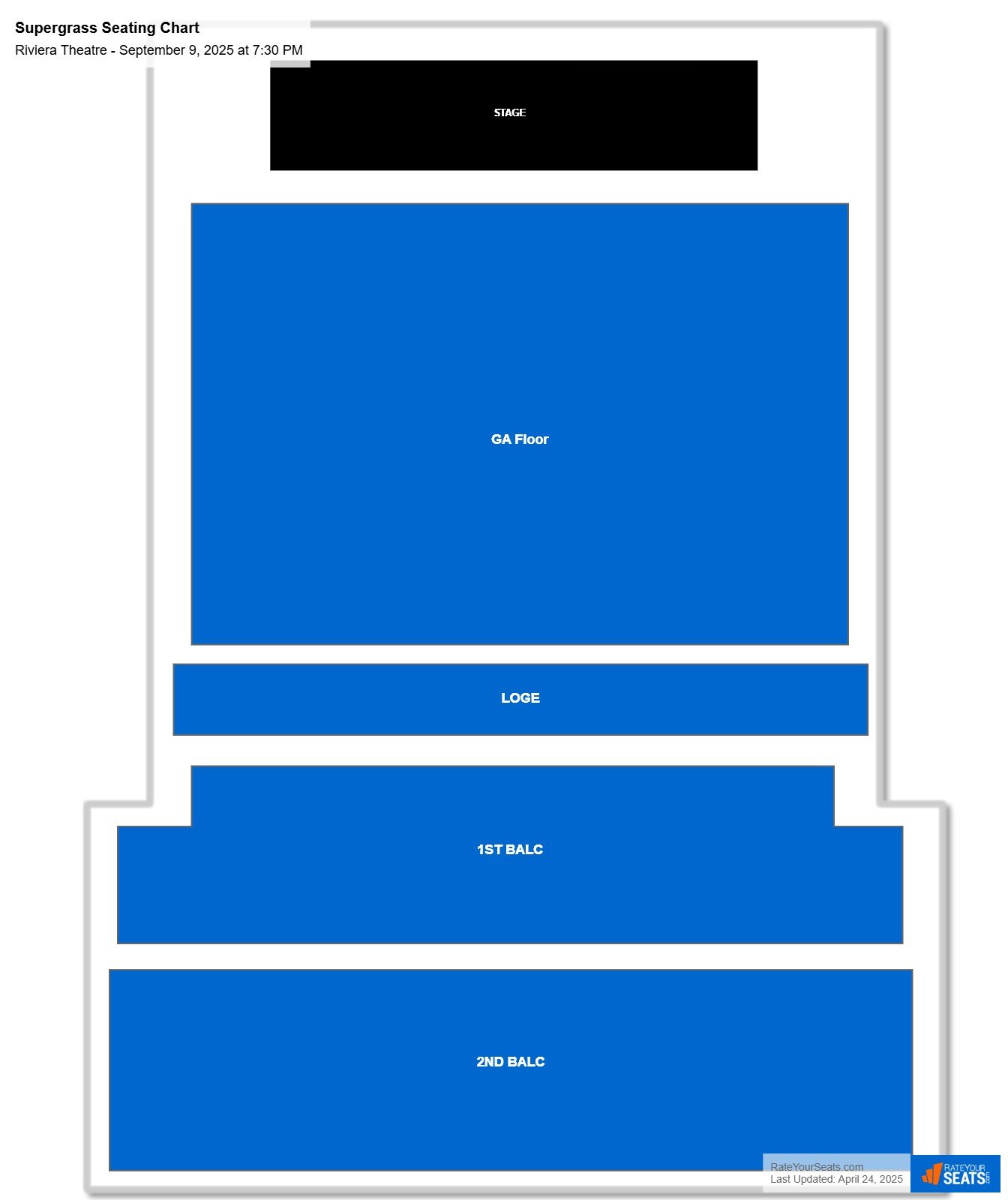 Supergrass seating chart Riviera Theatre