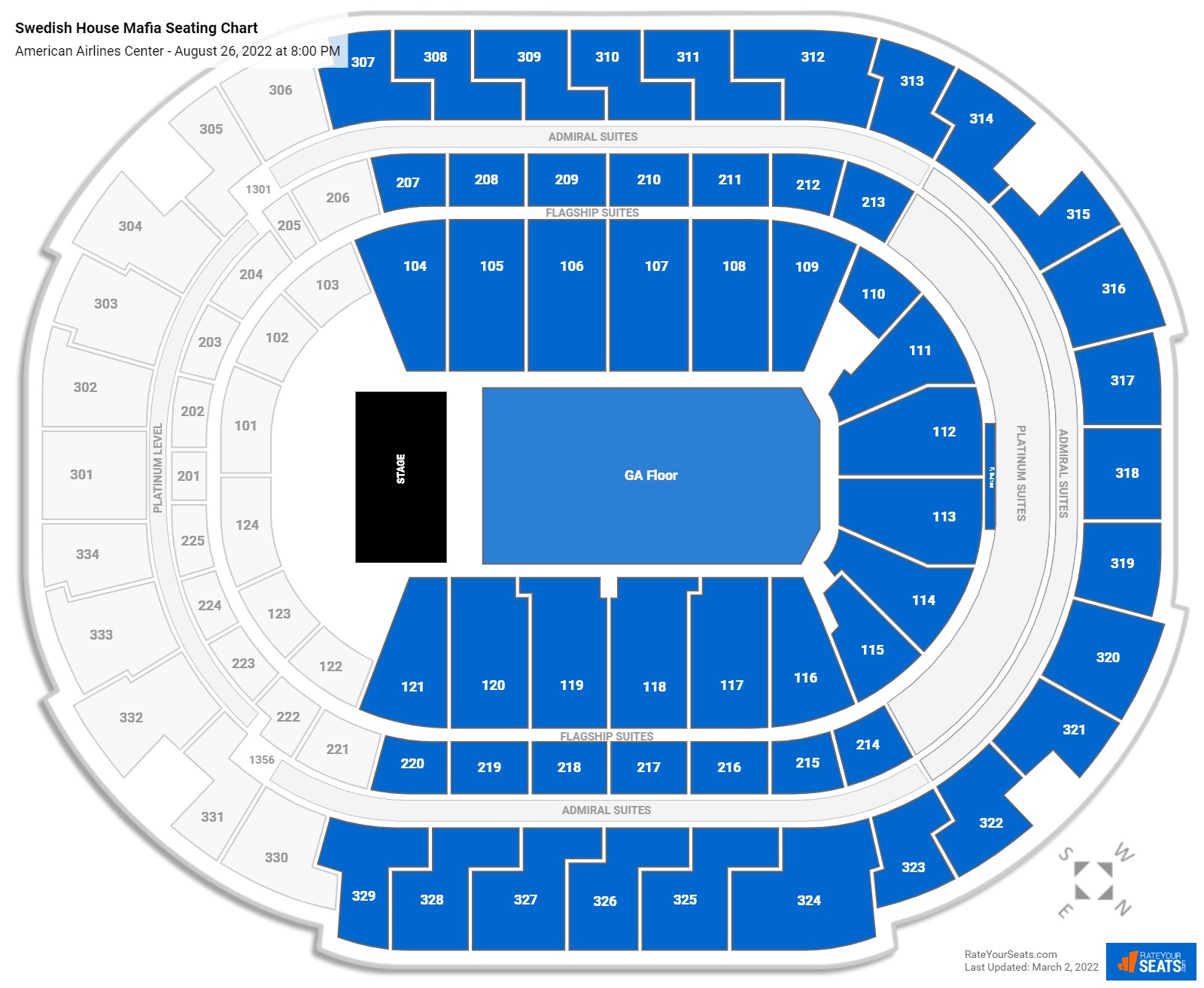 American Airline Center Seating Map American Airlines Center Concert Seating Chart - Rateyourseats.com